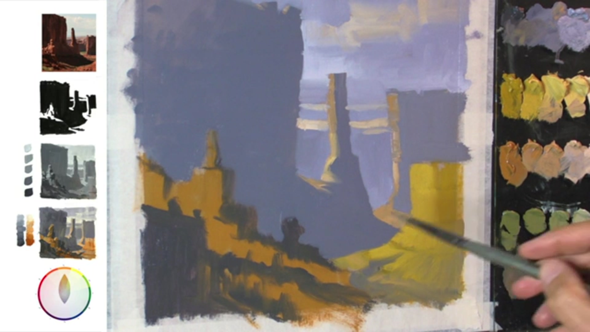 Step 13 — Reflected Light and Color Adjustments (video frame from the lesson)