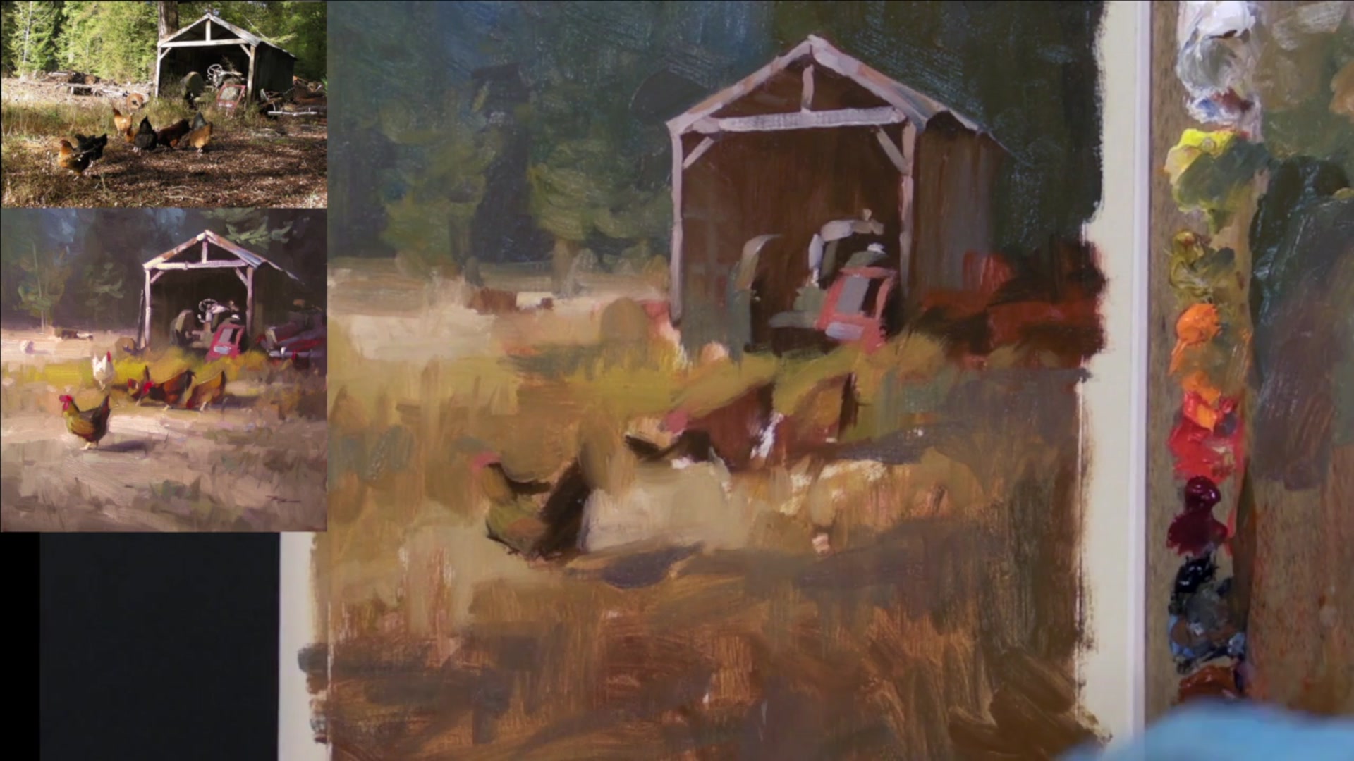 Step 9 — Balancing Warm and Cool Colors (video frame from the lesson)