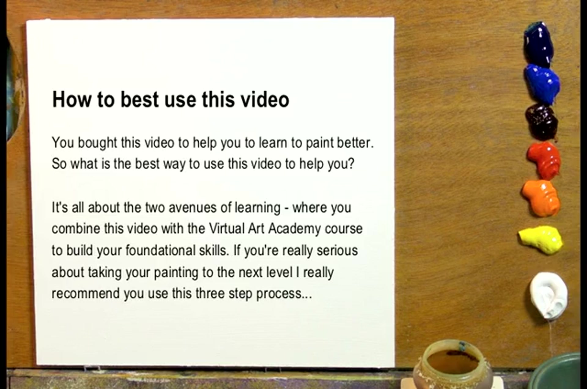 Step 2 — Three-Step Learning Process (video frame from the lesson)