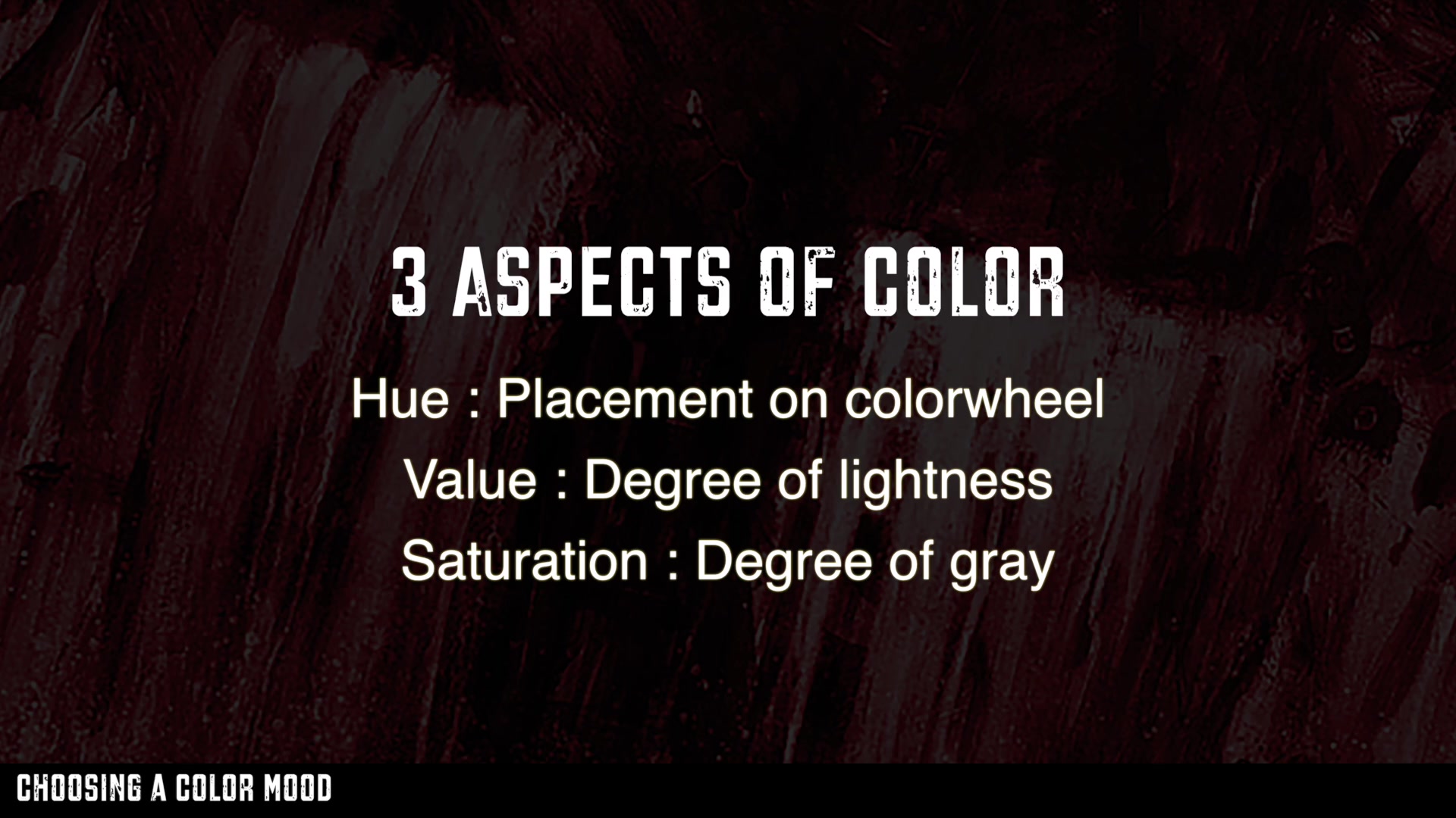 Step 2 — Color Aspects and Emotions (video frame from the lesson)