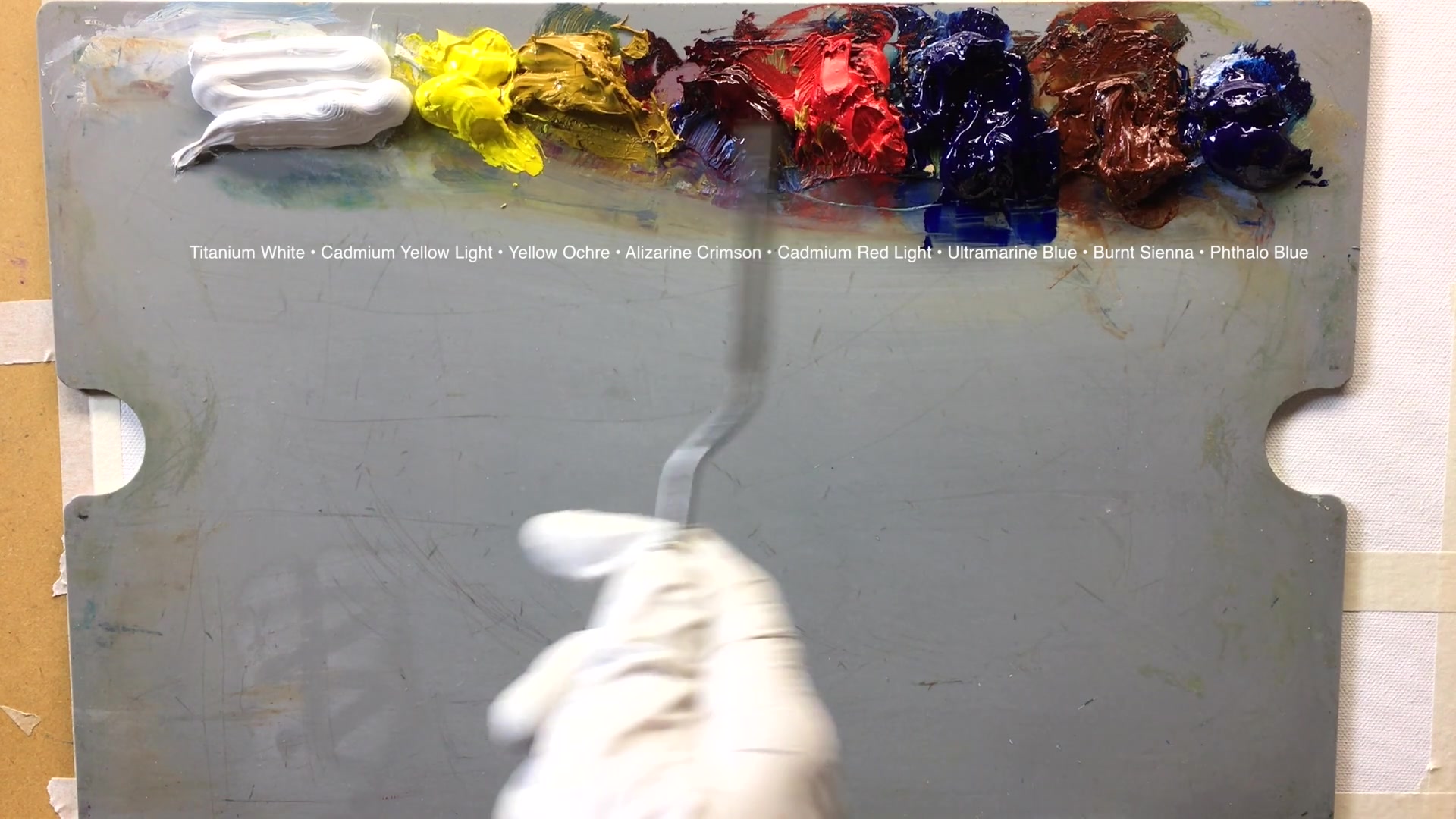 Step 6 — Mixing Colors for Somber Mood (video frame from the lesson)