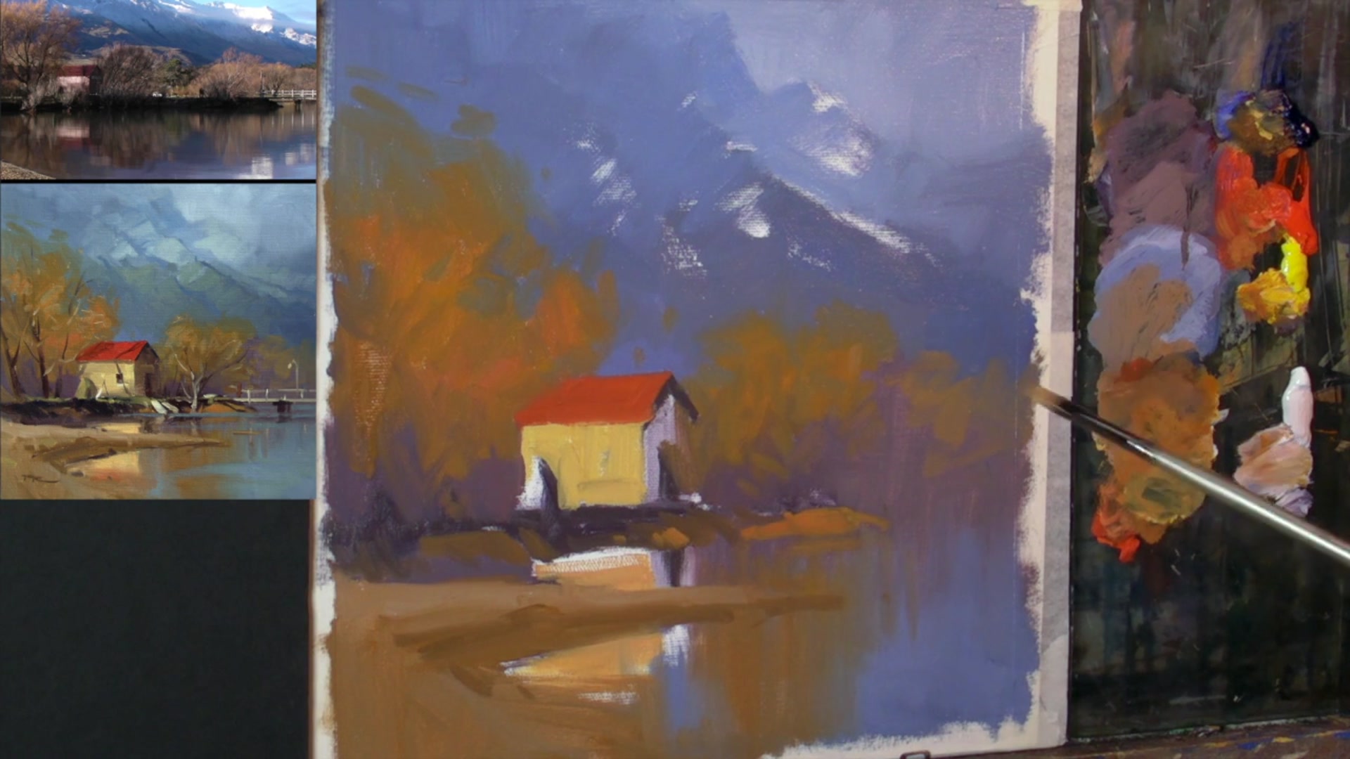 Step 8 — Reflections and Detail Work (video frame from the lesson)