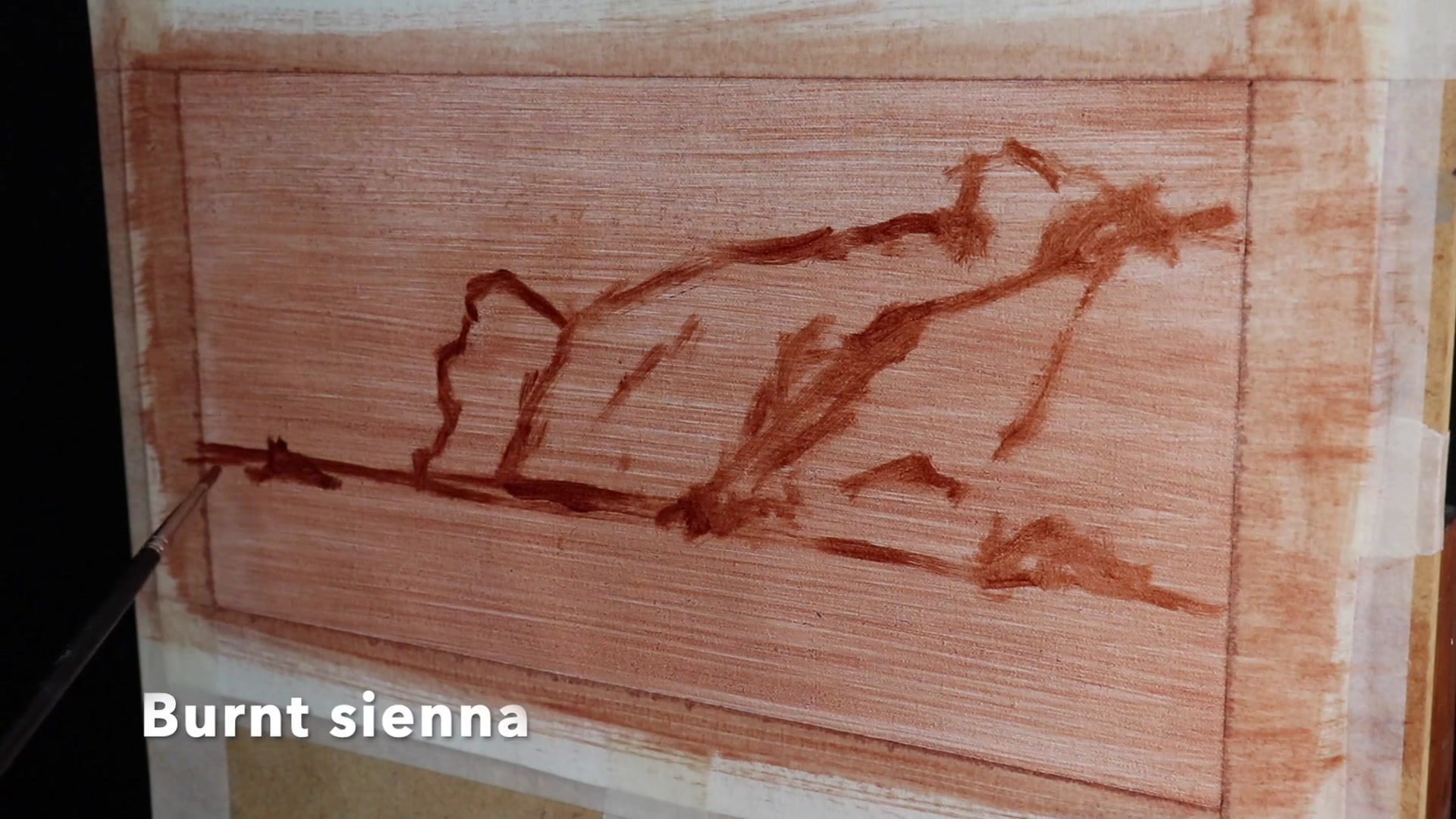 Step 3 — Colour palette and atmospheric depth (video frame from the lesson)