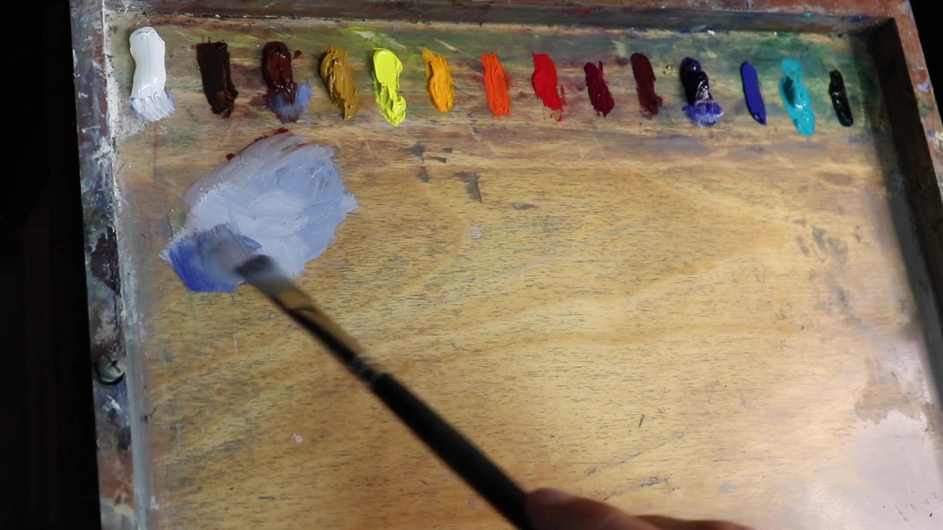 Step 5 — Establishing depth with dark values (video frame from the lesson)