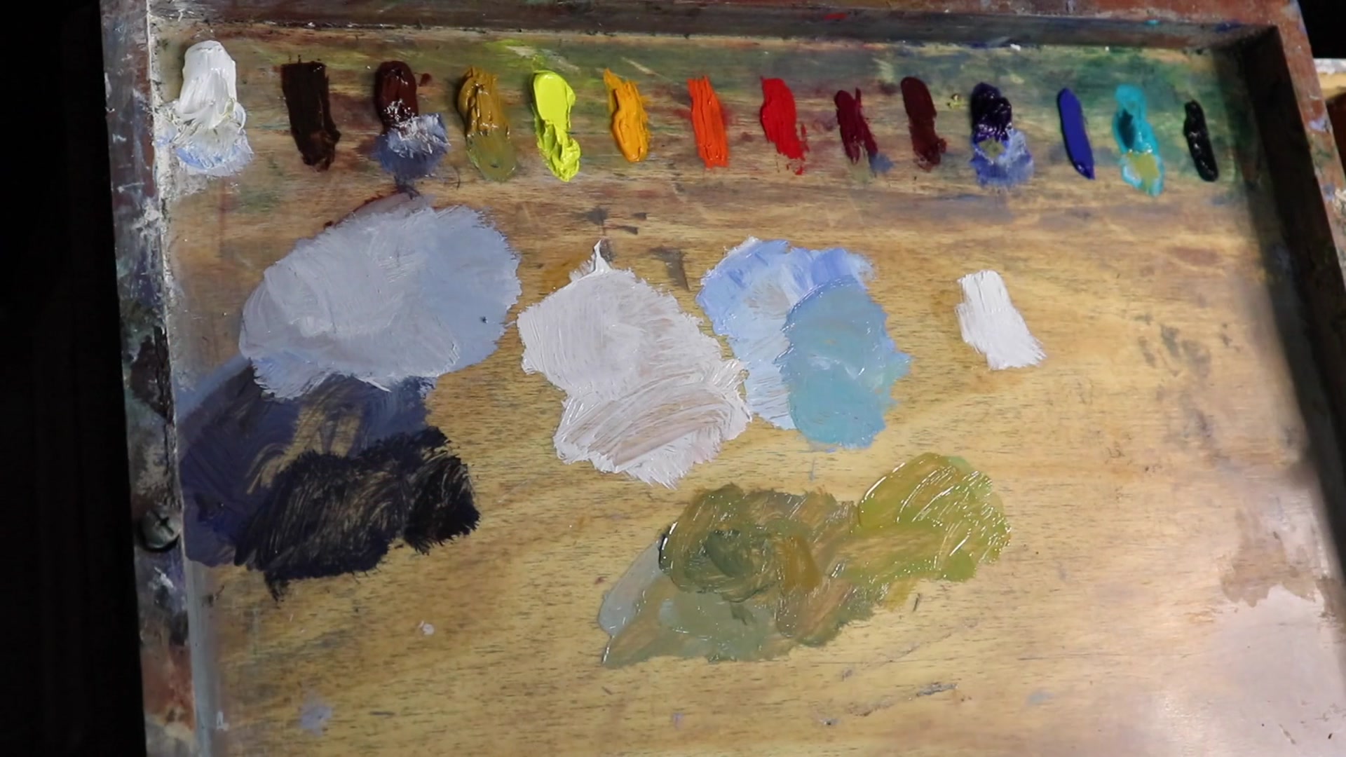 Step 9 — Painting the beach sand (video frame from the lesson)