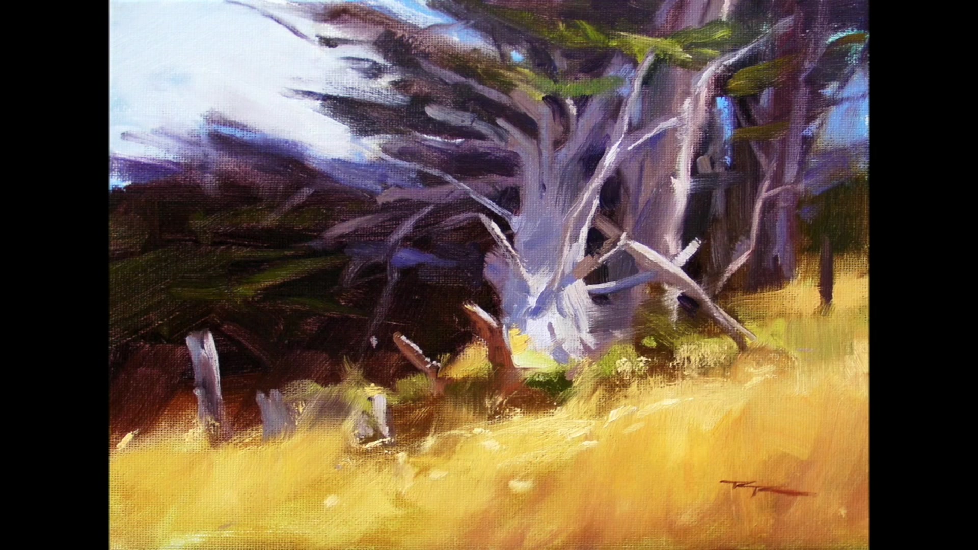 Step 1 — Palette and Materials (video frame from the lesson)