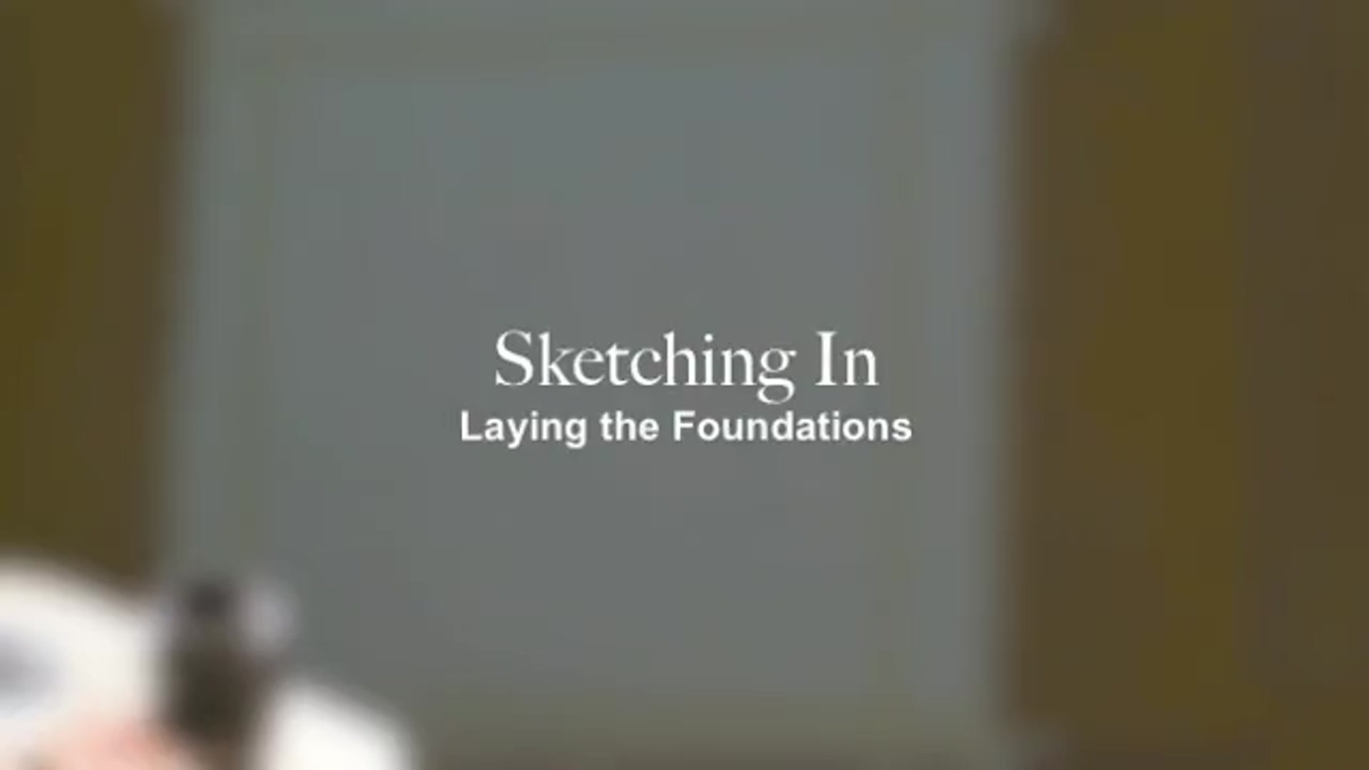 Step 2 — Sketching the Composition (video frame from the lesson)