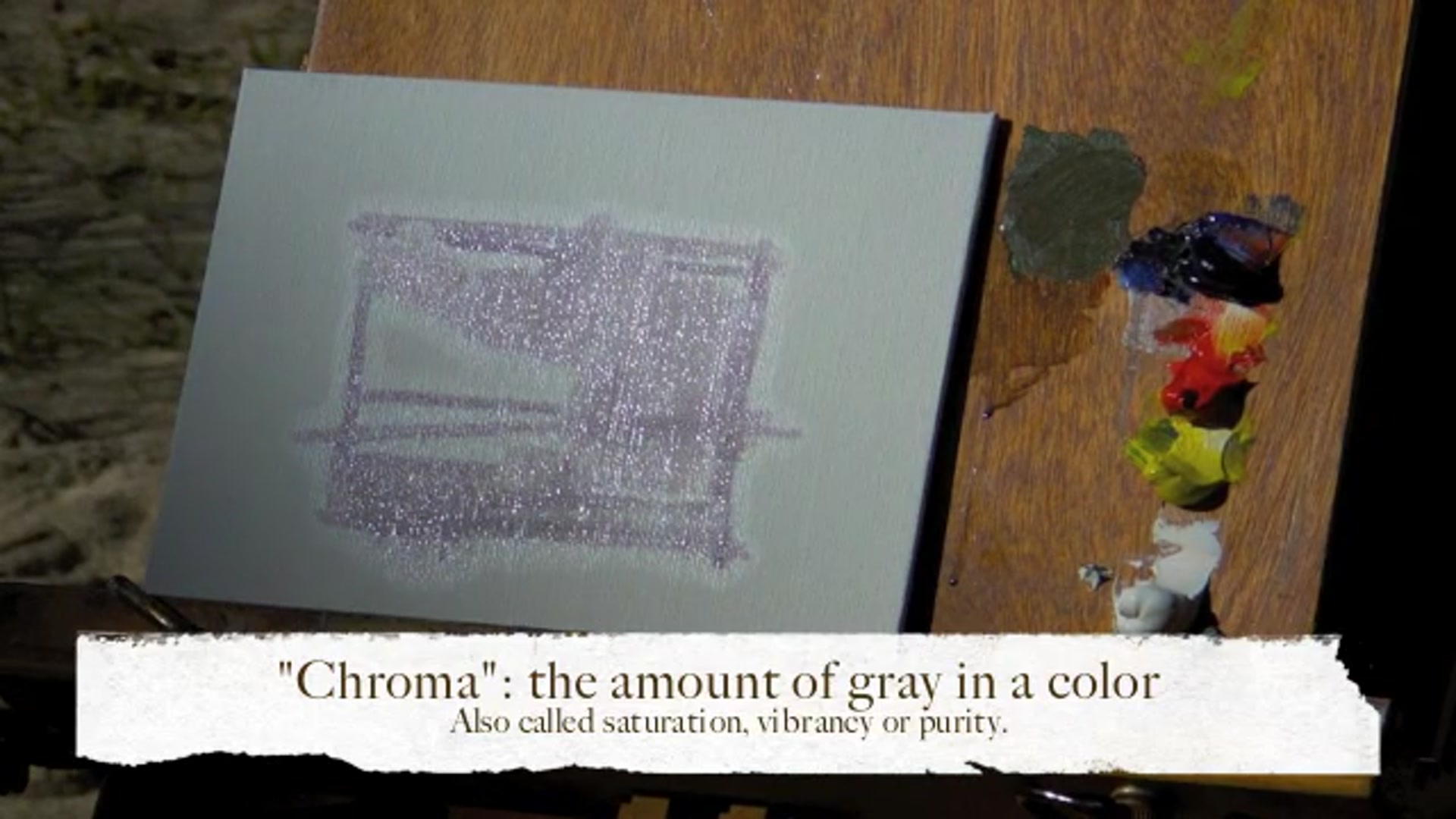 Step 3 — Using painting medium and applying paint (video frame from the lesson)