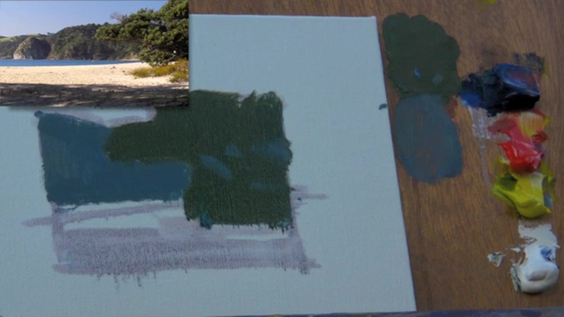 Step 5 — Foreground shadow and color intensity (video frame from the lesson)