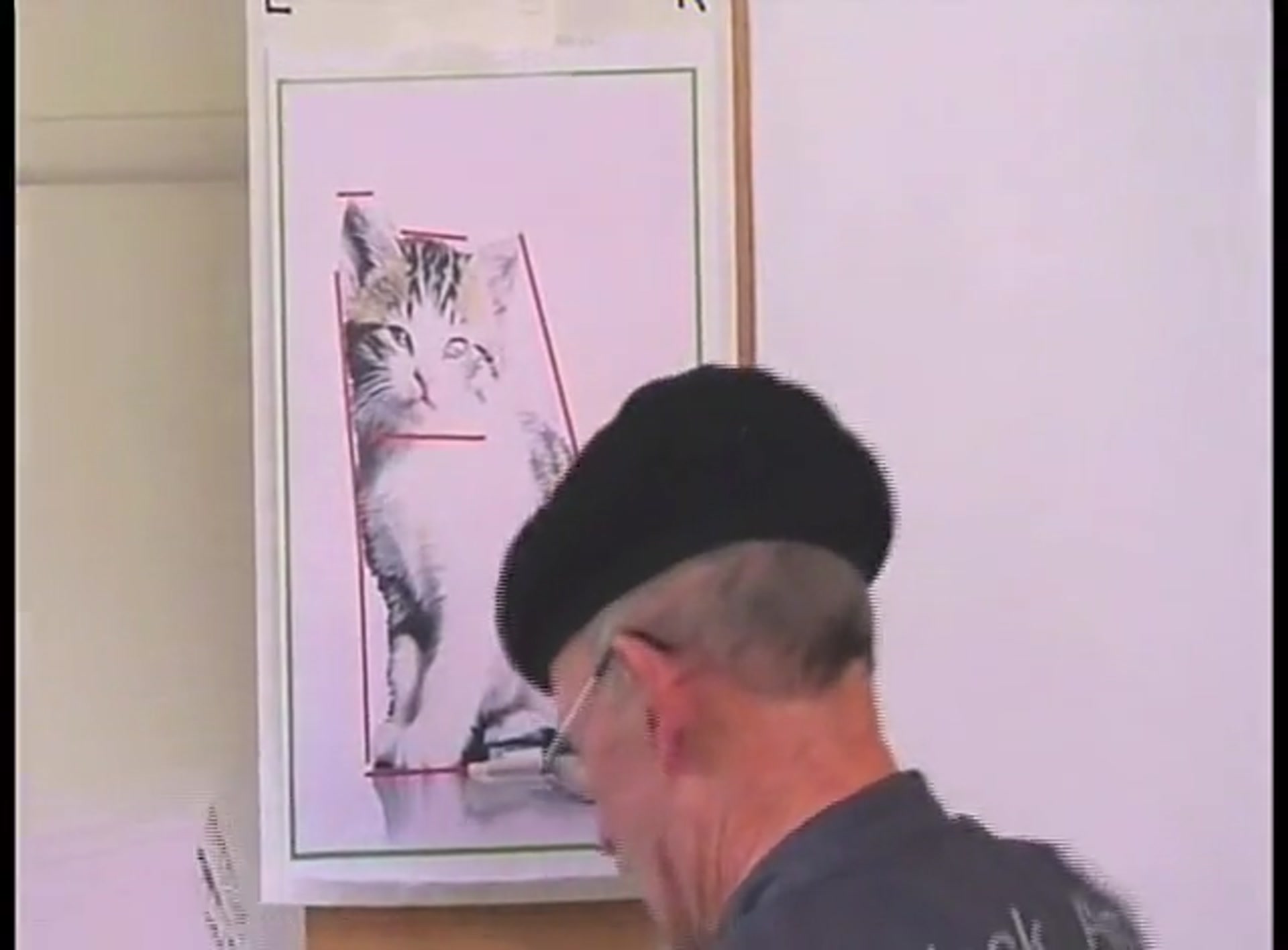 Step 1 — Setting up the drawing area (video frame from the lesson)