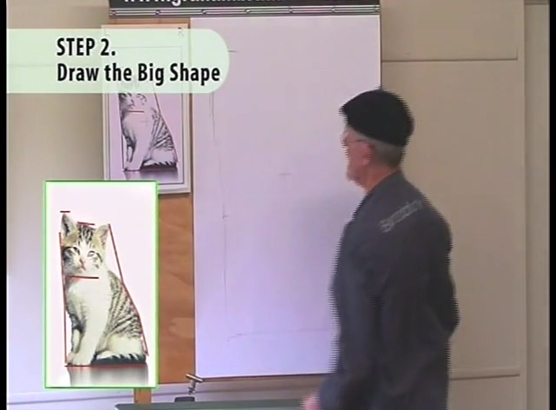 Step 4 — Measuring proportions using head height (video frame from the lesson)