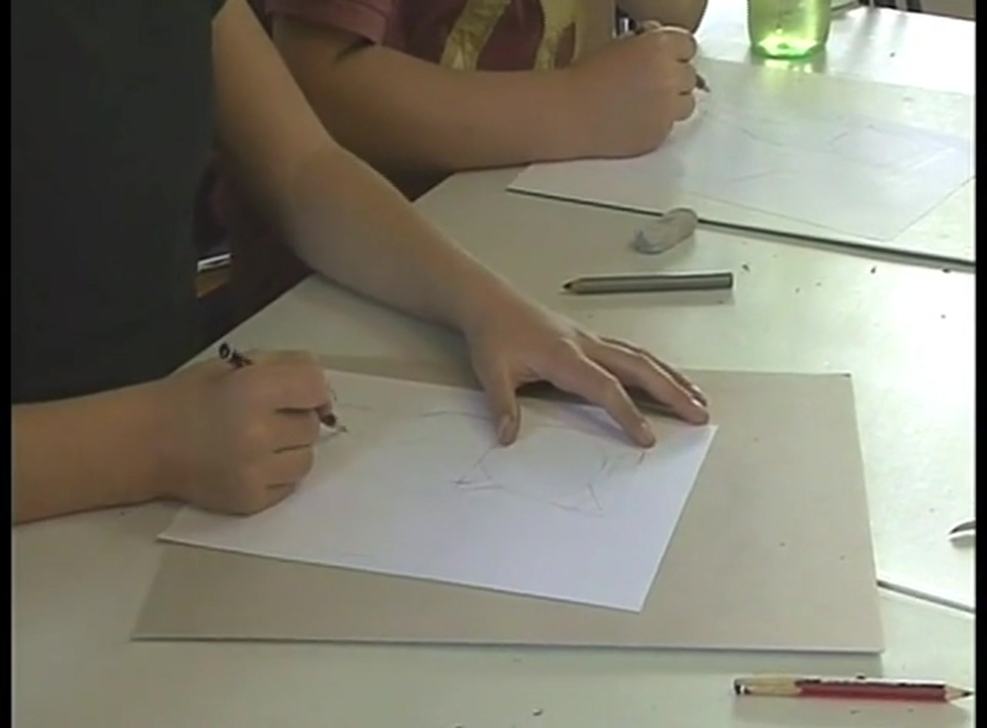 Step 11 — Drawing the back and tail (video frame from the lesson)