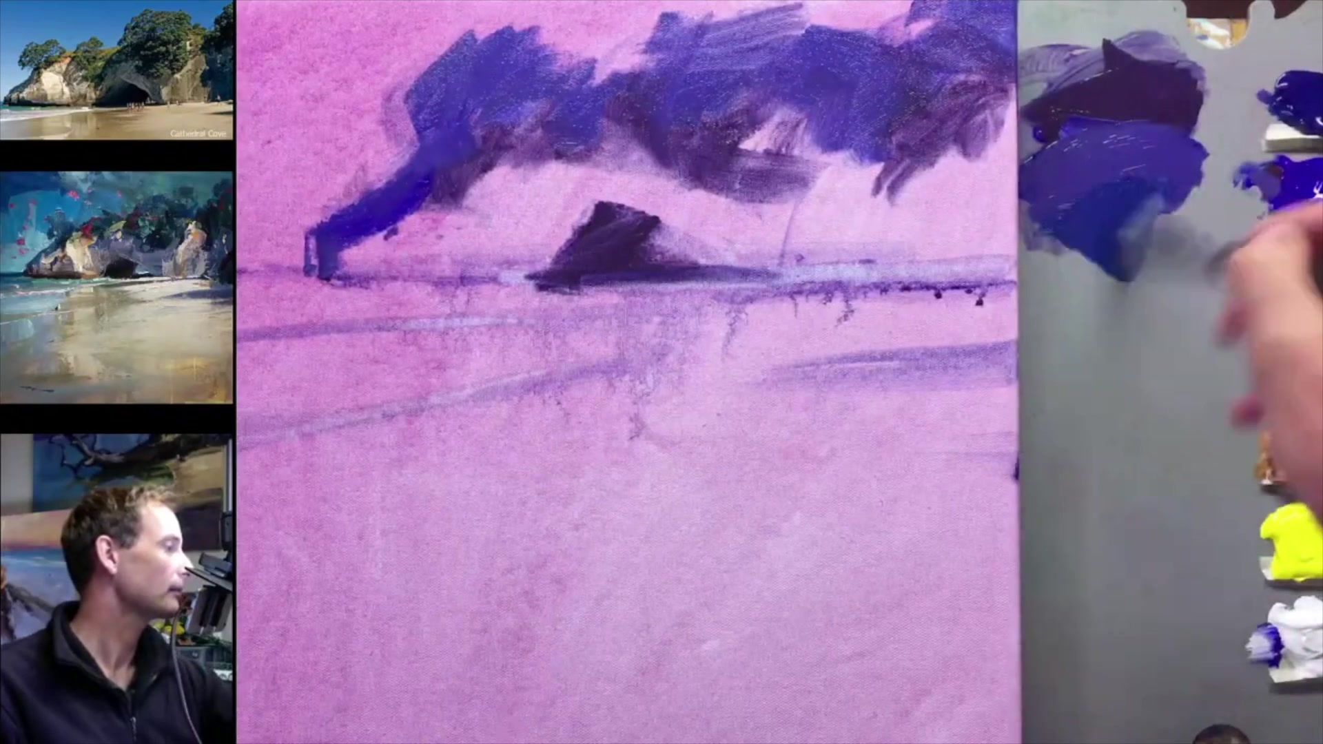 Step 6 — Color Mixing and Avoiding Black (video frame from the lesson)
