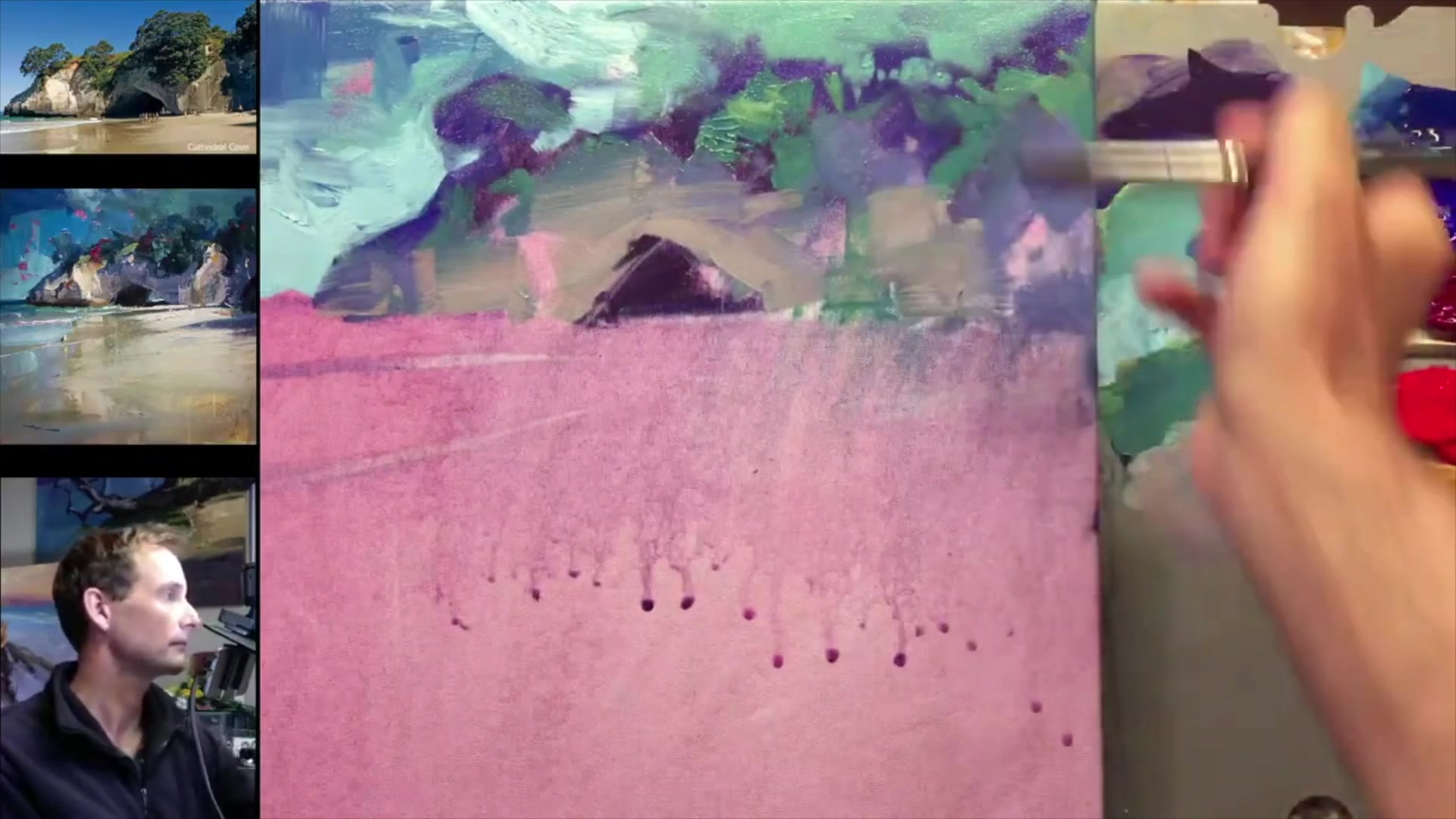 Step 11 — Color Variations in Rocks (video frame from the lesson)