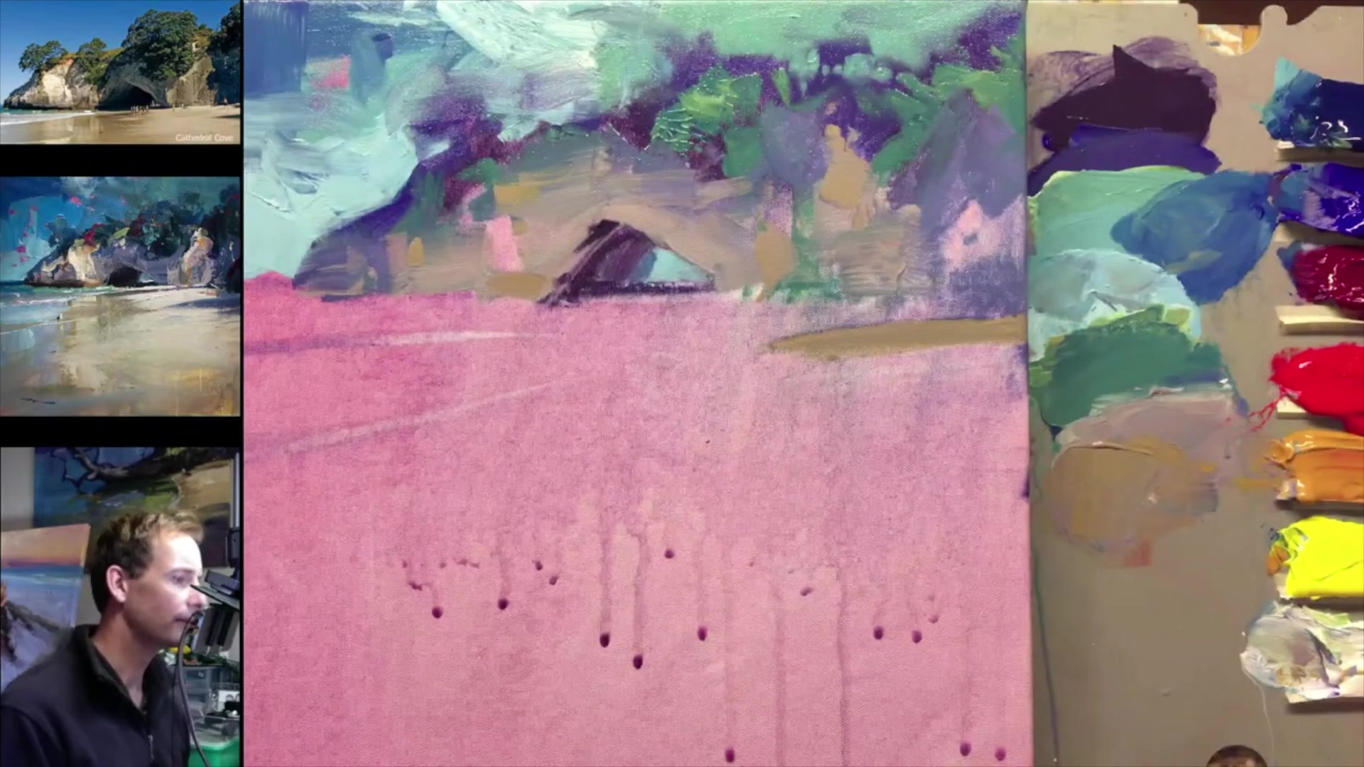 Step 12 — Painting Lights and Impasto (video frame from the lesson)