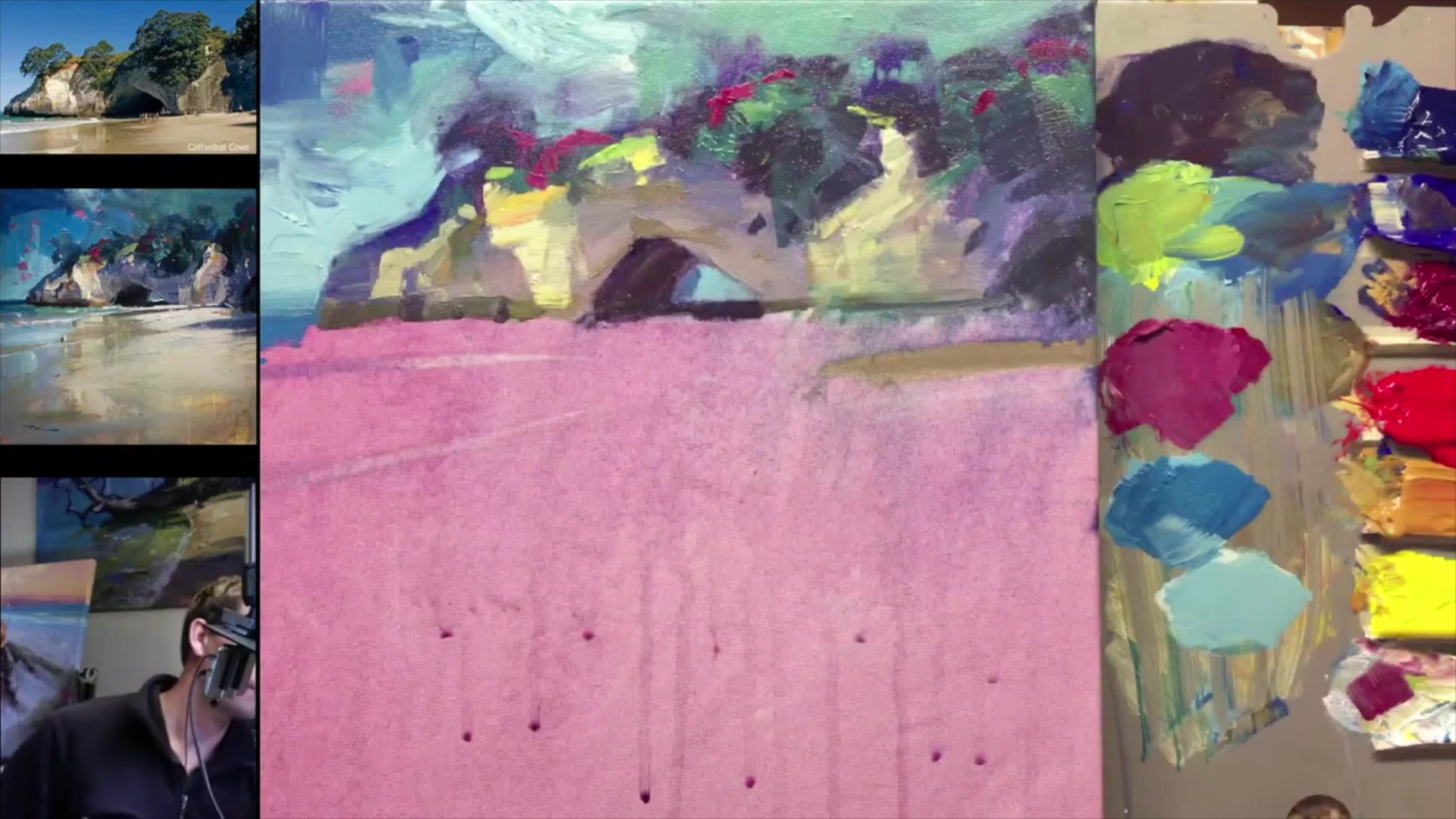 Step 15 — Creating Waves and Texture (video frame from the lesson)