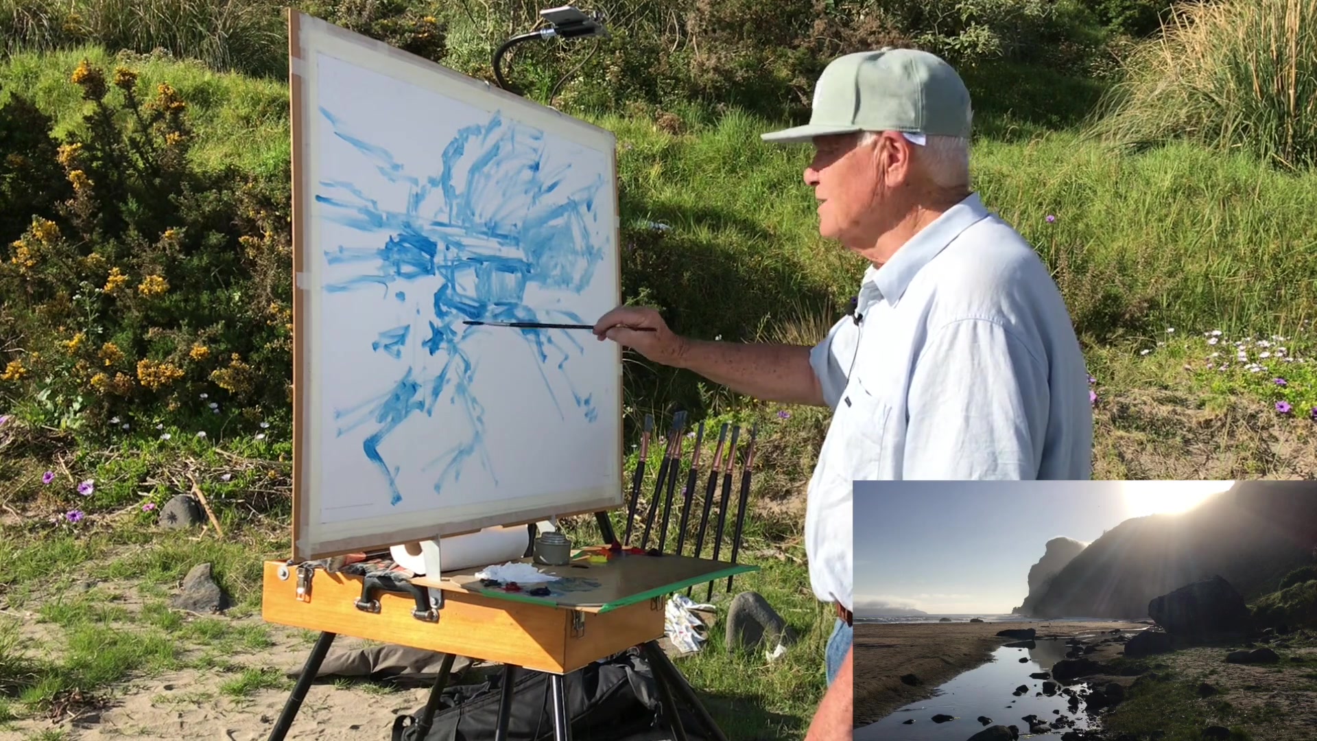 Step 3 — Dark tones and reflected light (video frame from the lesson)