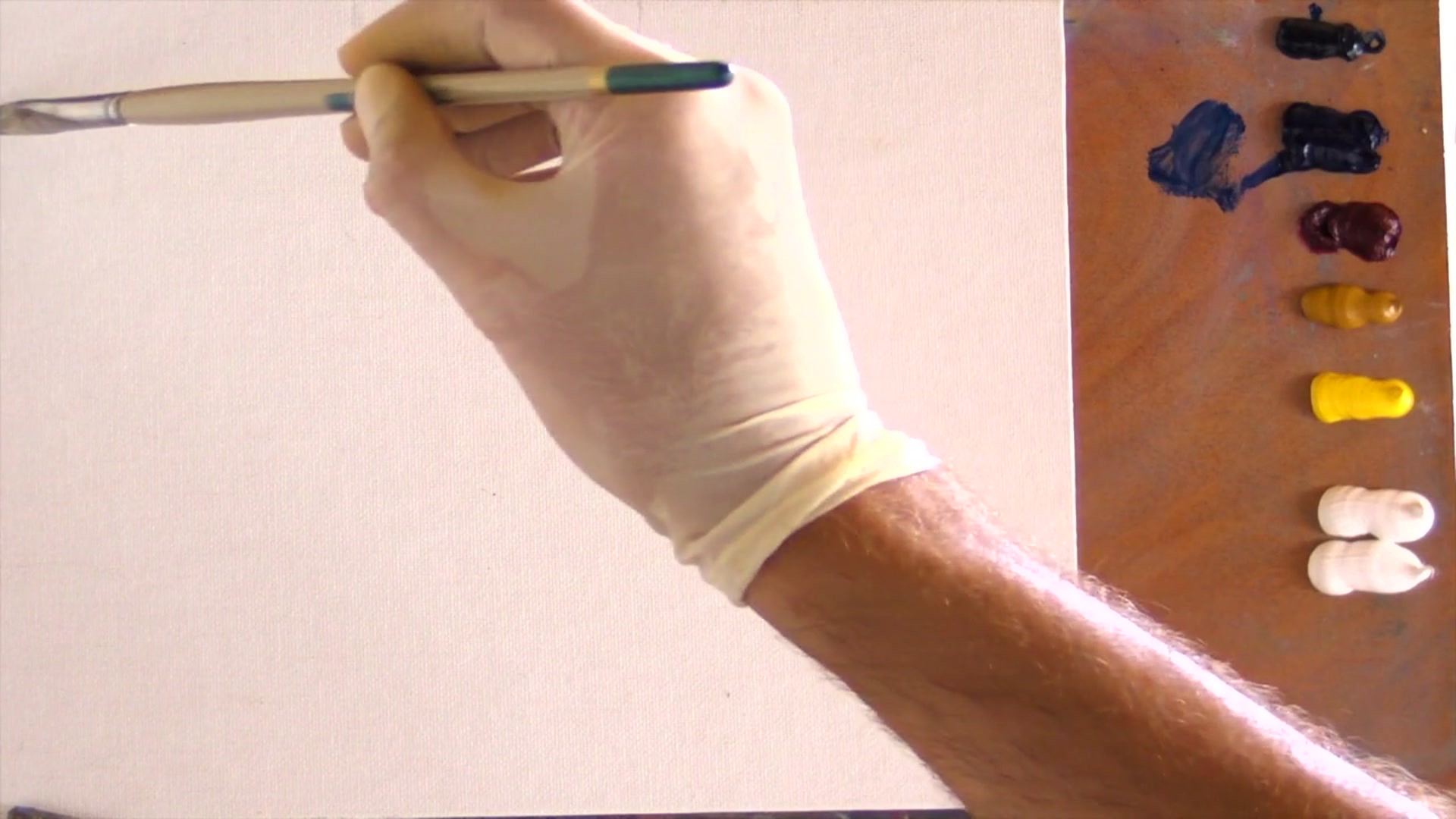 Step 5 — Initial drawing and composition (video frame from the lesson)