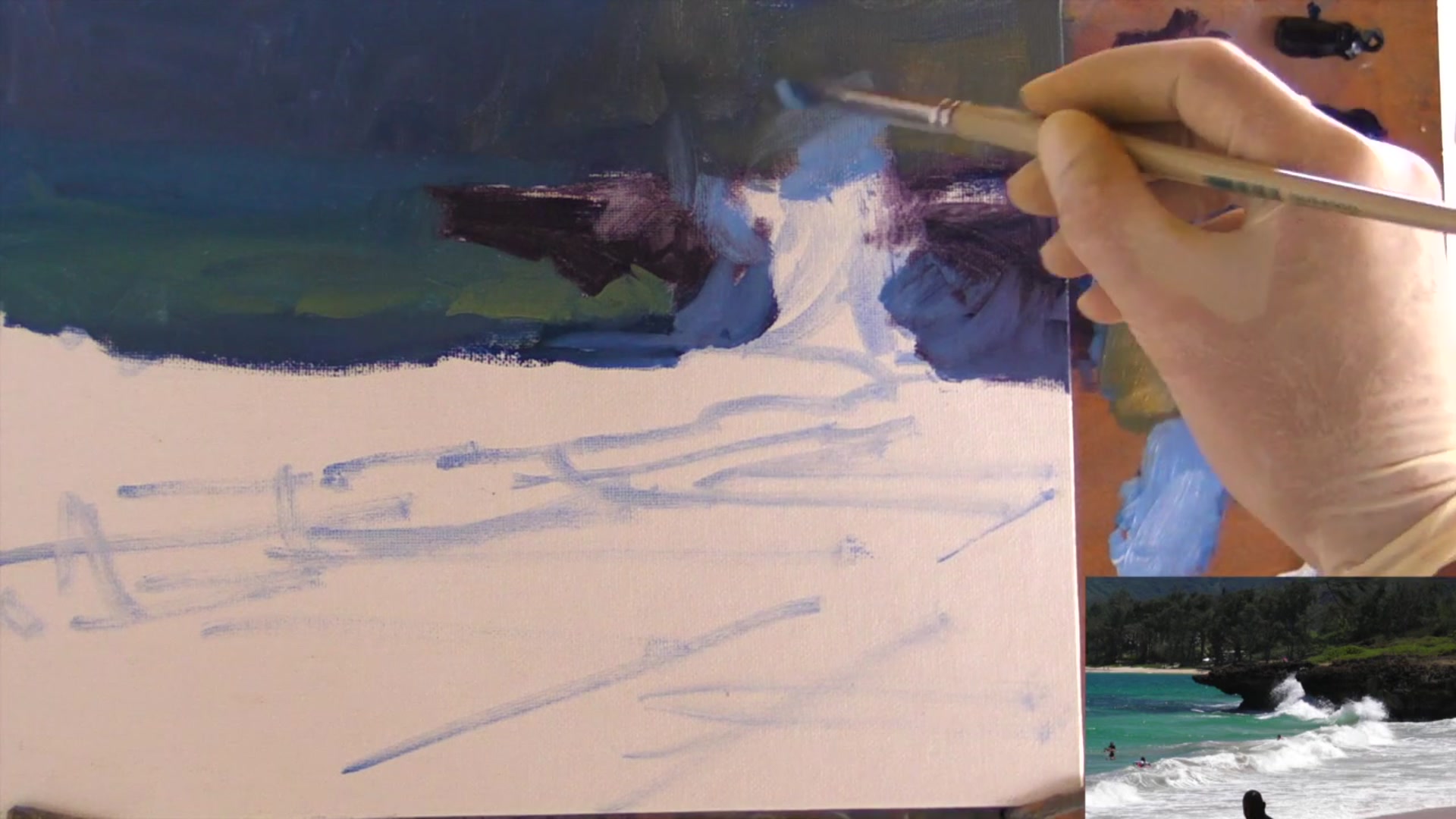 Step 9 — Foreground color and vibrancy (video frame from the lesson)