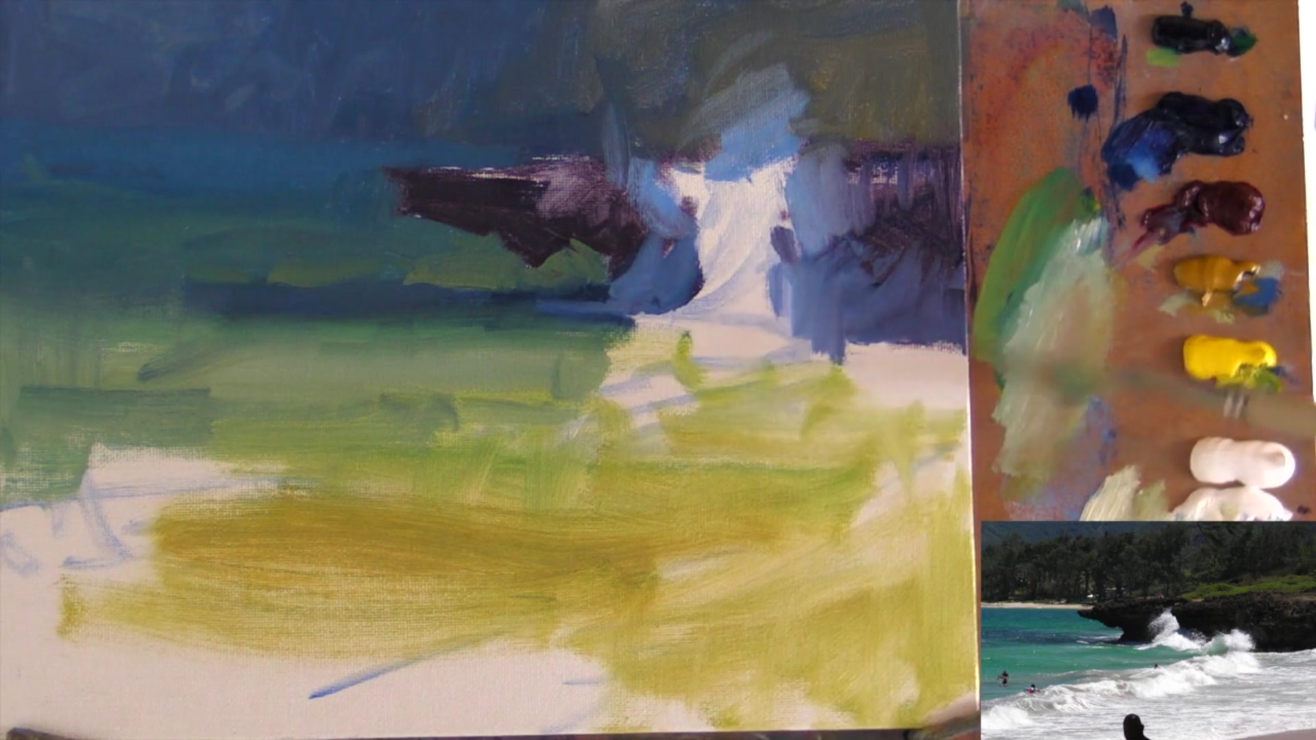 Step 10 — Creating focus with color contrast (video frame from the lesson)