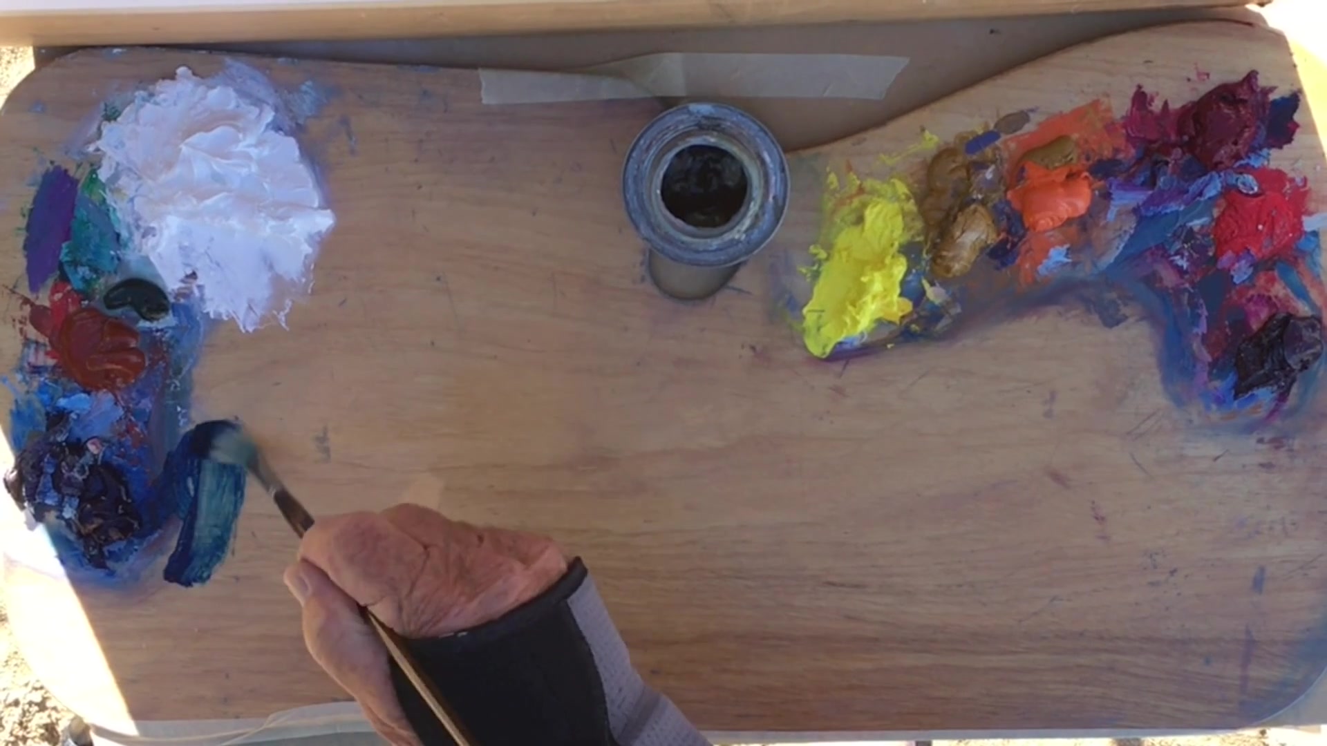 Step 3 — Initial Sketch and Composition (video frame from the lesson)