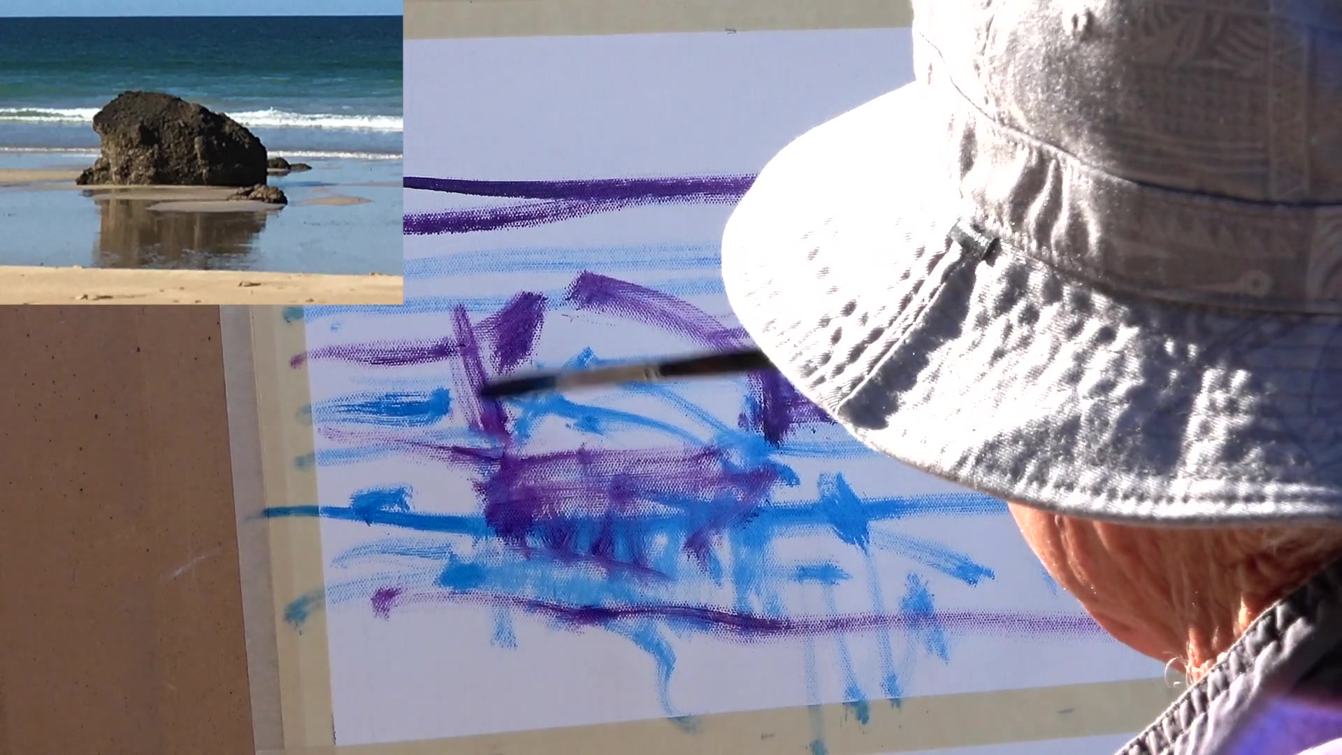 Step 4 — Painting the Scene (video frame from the lesson)