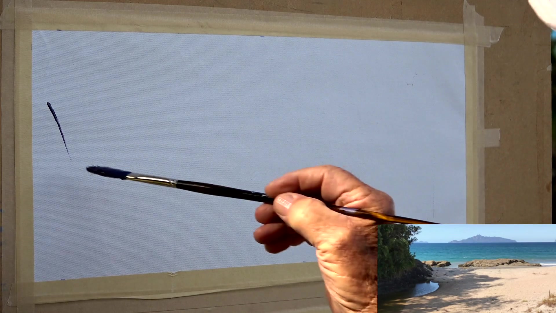 Step 6 — Painting the New Scene (video frame from the lesson)
