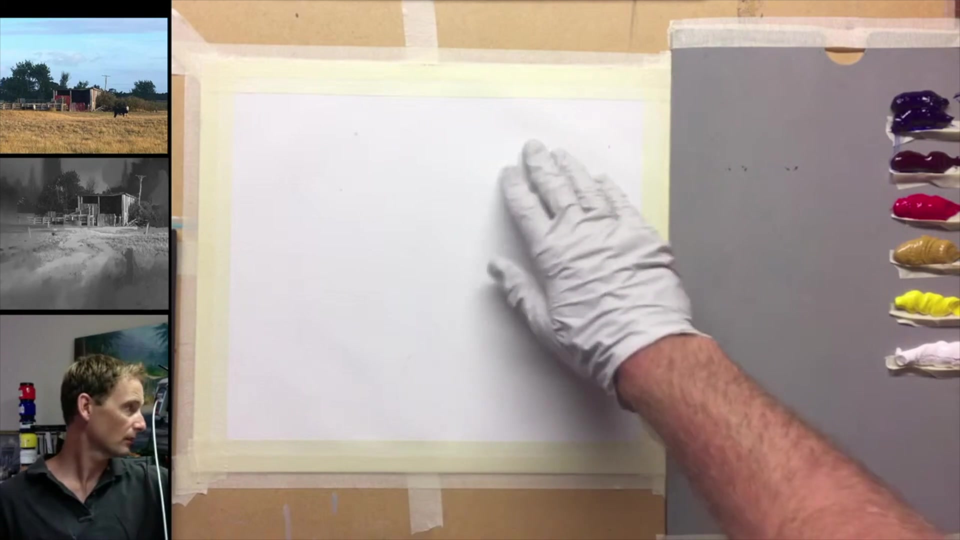 Step 1 — Brushes and Materials (video frame from the lesson)