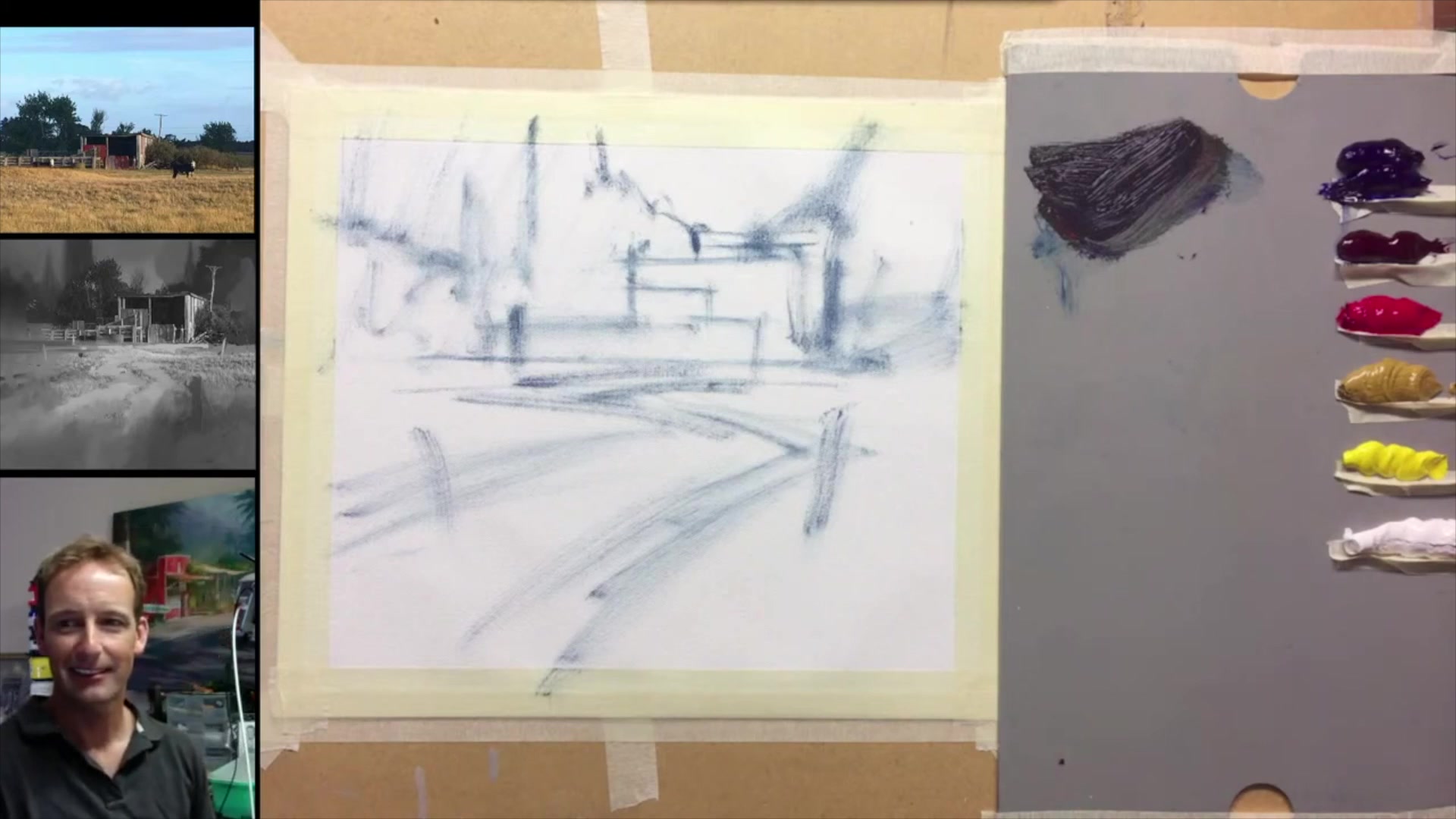 Step 6 — Acrylics vs Oils Discussion (video frame from the lesson)