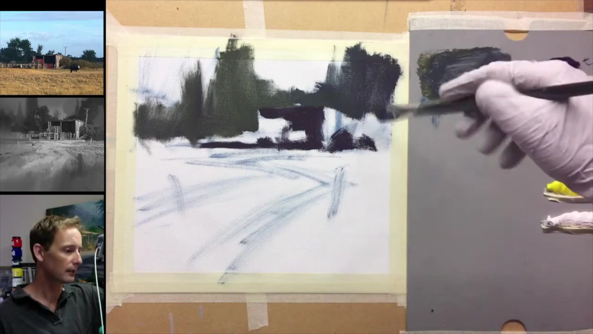 Step 10 — Soft Edges and Background (video frame from the lesson)