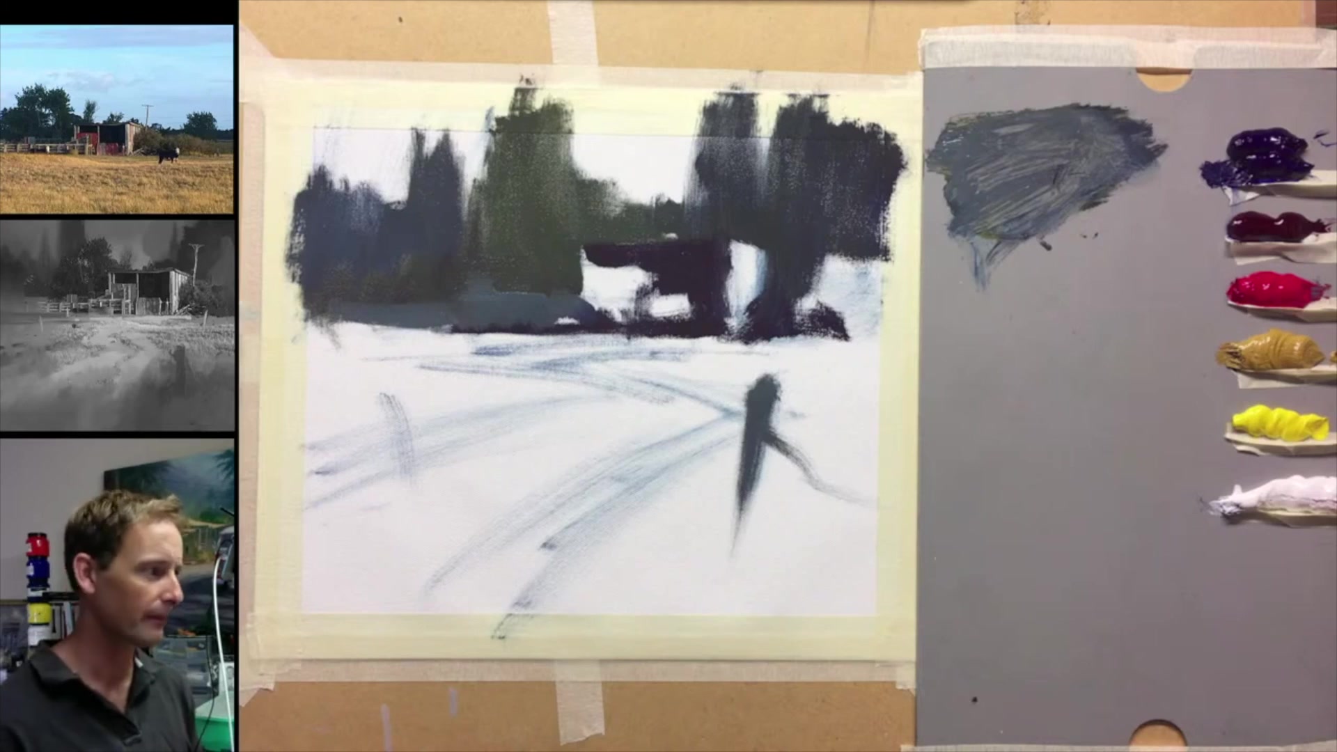 Step 12 — Painting Outdoors vs Photos (video frame from the lesson)