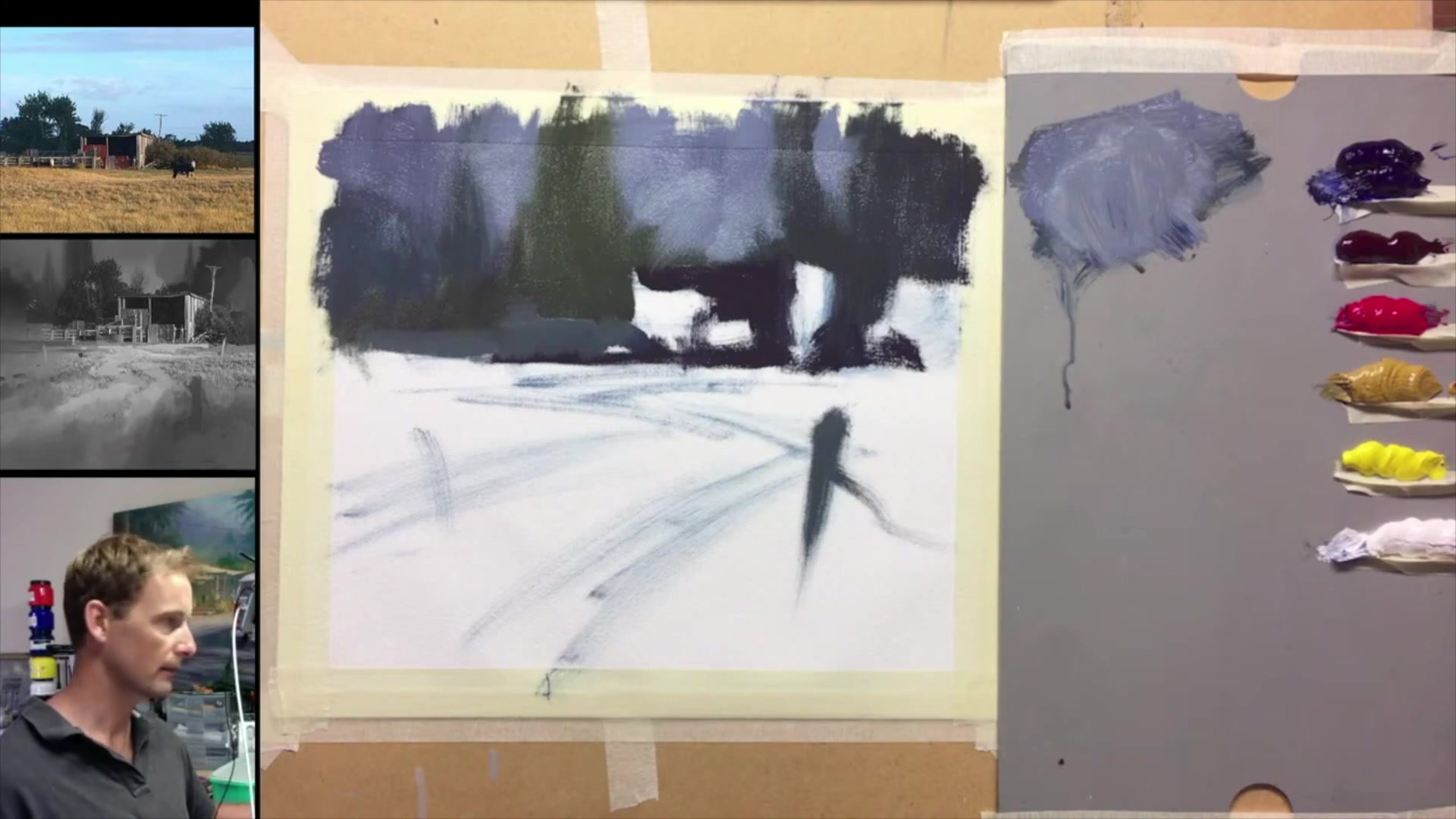 Step 14 — Foreground Shadows and Light (video frame from the lesson)