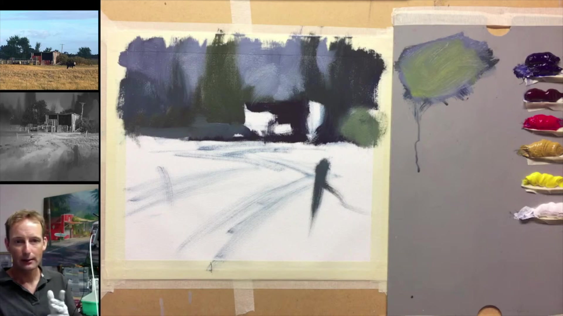 Step 15 — Avoiding Muddy Colors (video frame from the lesson)