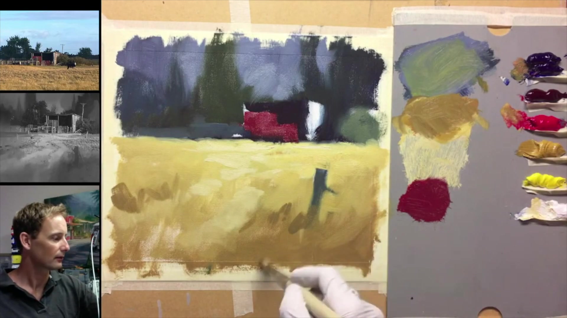 Step 27 — Brush Technique and Grass Details (video frame from the lesson)