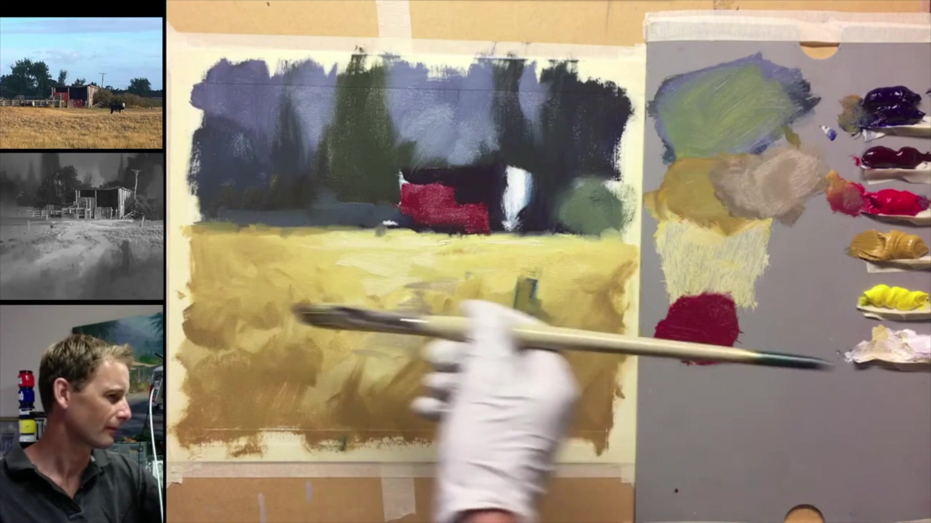 Step 33 — Foreground Shadows and Recession (video frame from the lesson)