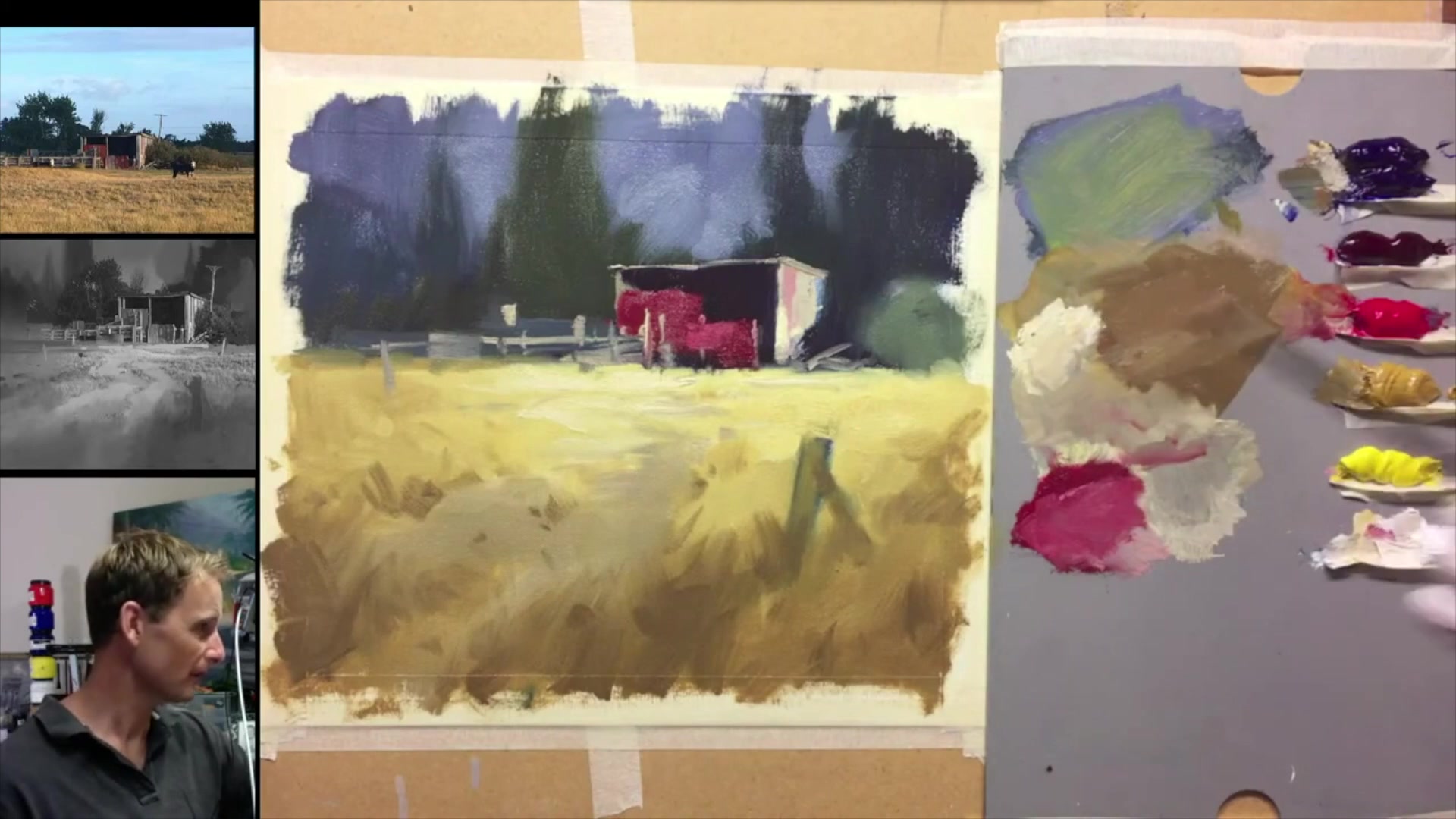 Step 42 — Shed Interior and Reflected Light (video frame from the lesson)