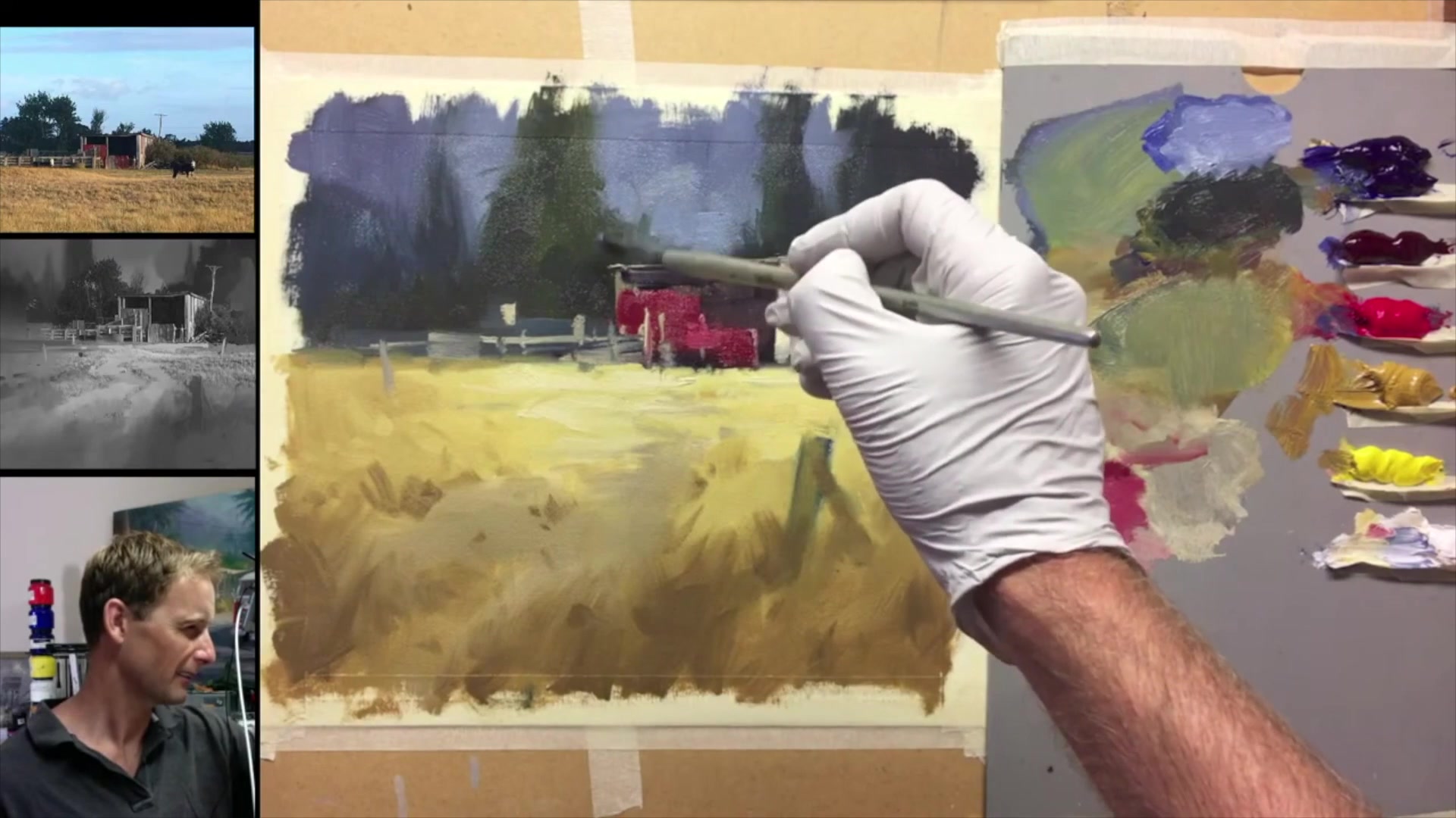 Step 46 — Shed Pole and Detail (video frame from the lesson)