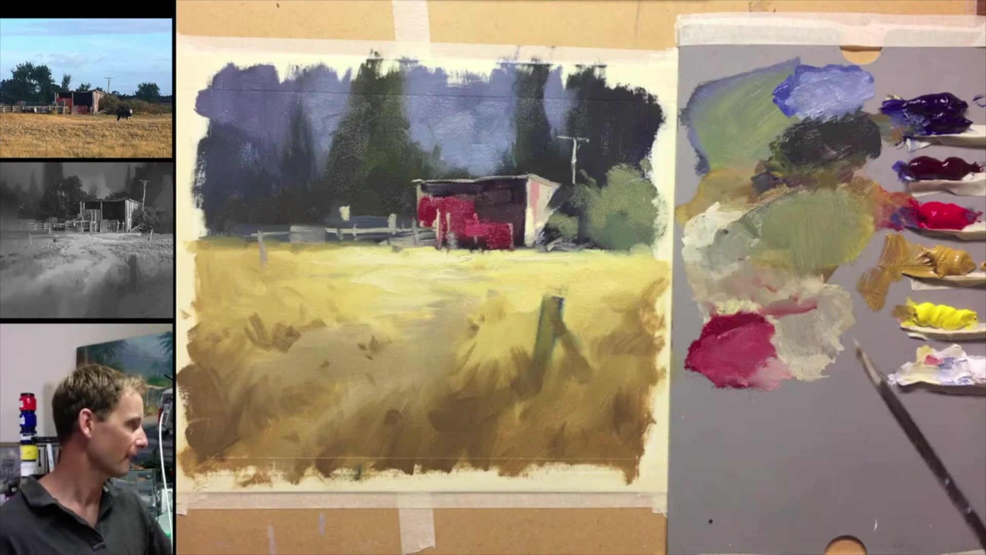 Step 47 — Acrylic Painting Order (video frame from the lesson)
