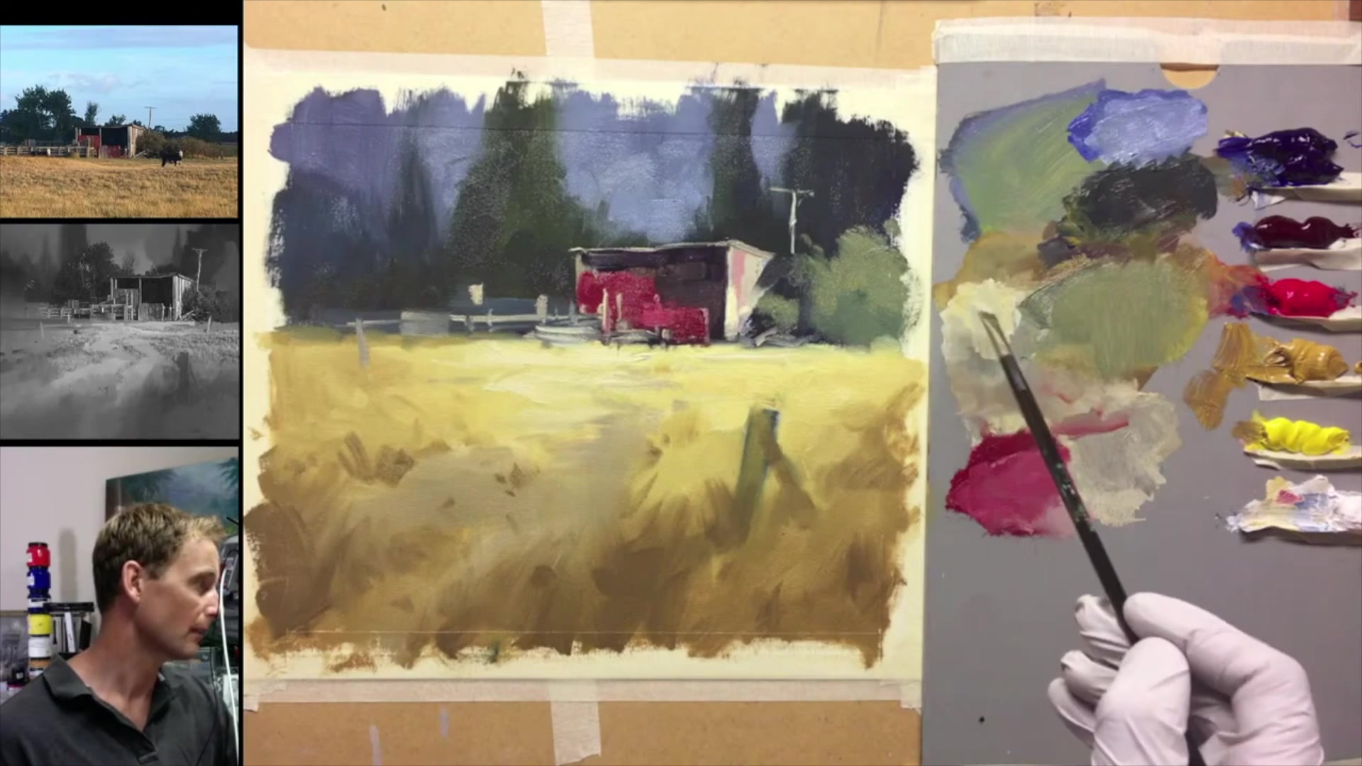 Step 48 — Golden Open Acrylics (video frame from the lesson)