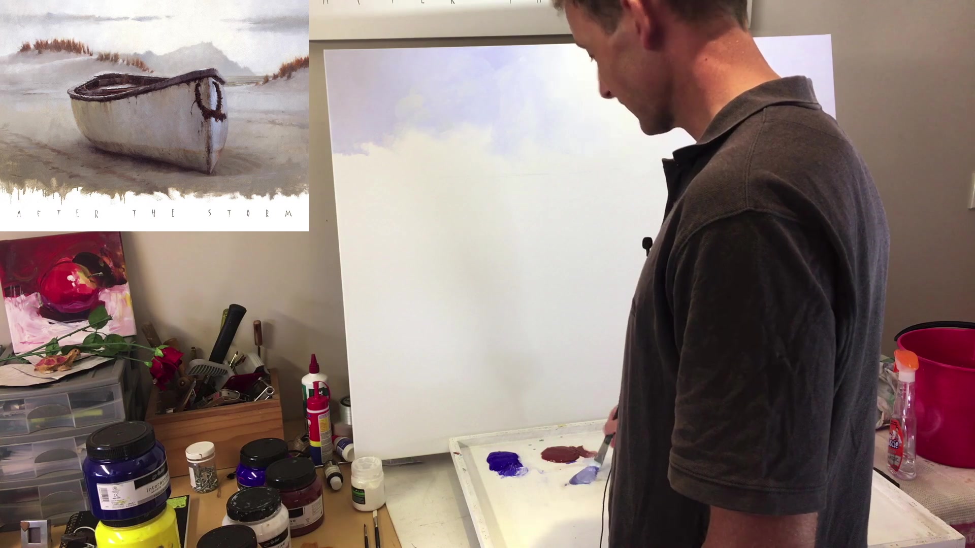 Step 14 — Variety in painting (video frame from the lesson)