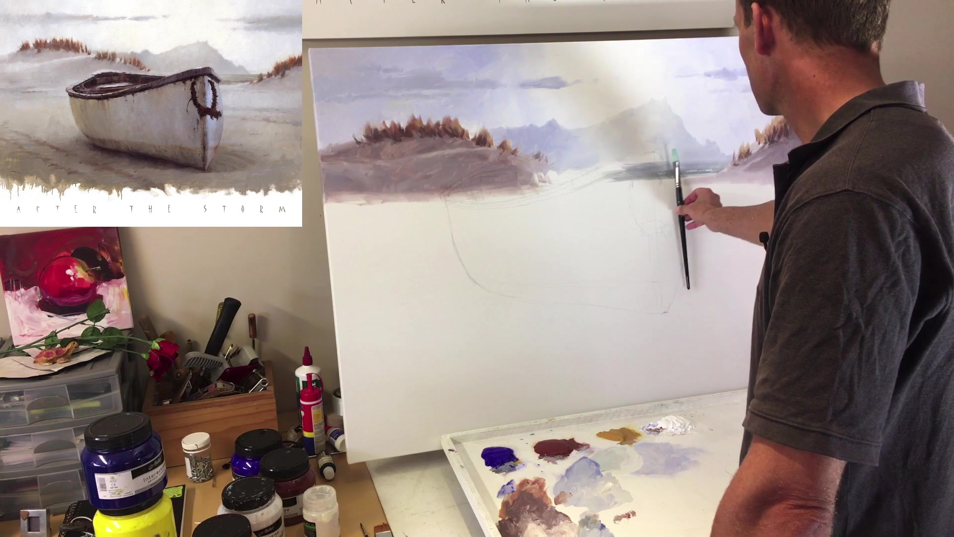 Step 26 — Background preparation (video frame from the lesson)