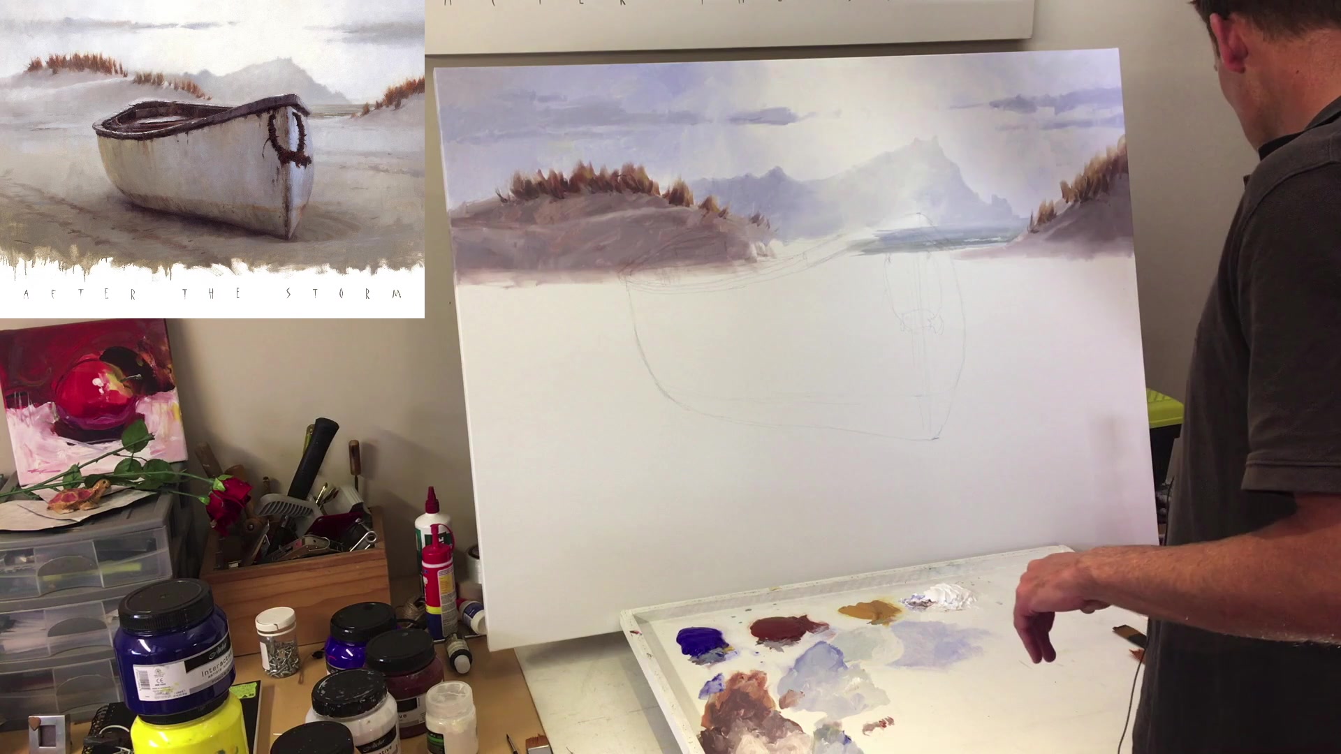 Step 27 — Shadow and gradation techniques (video frame from the lesson)