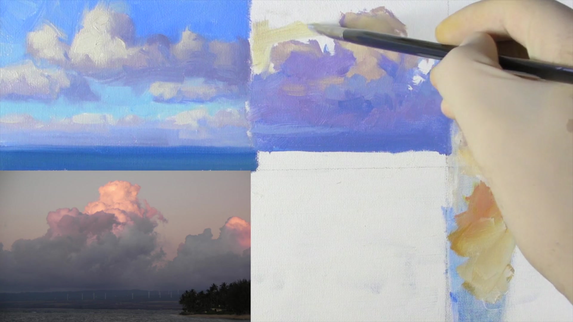 Step 10 — Creating Sky Gradients and Cloud Highlights (video frame from the lesson)