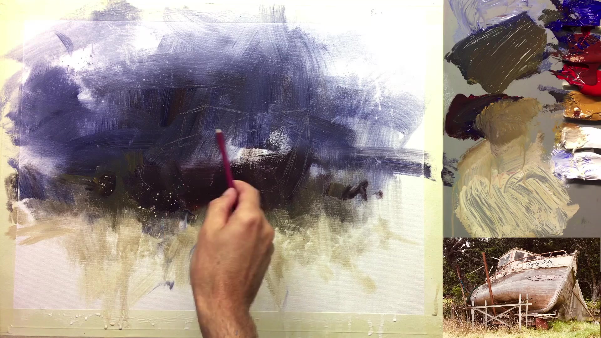 Step 11 — Adjusting boat proportions (video frame from the lesson)