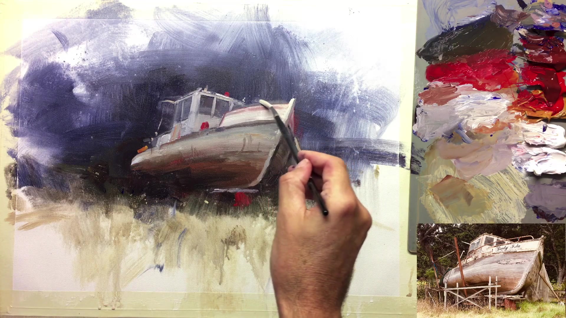 Step 21 — Adding final touches and reflections (video frame from the lesson)