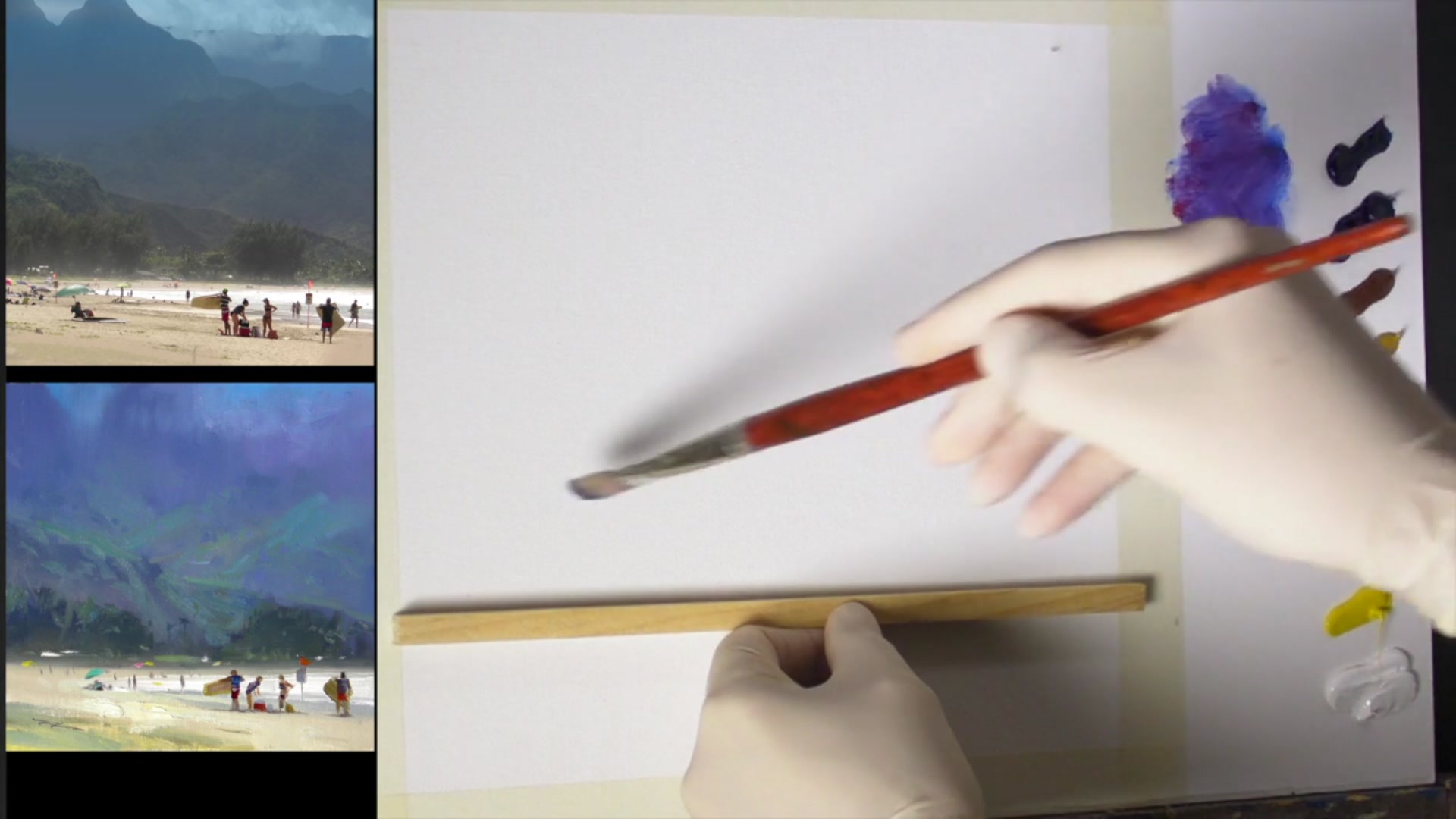 Step 3 — Sketching the Horizon (video frame from the lesson)