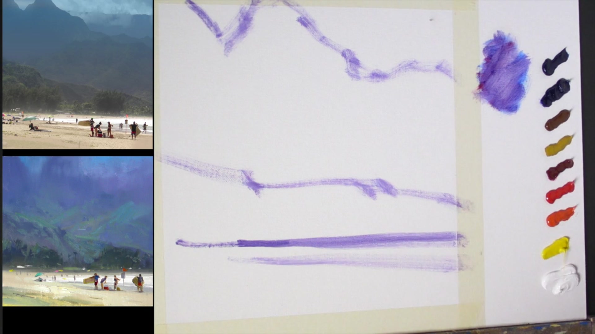 Step 4 — Water and Tree Placement (video frame from the lesson)