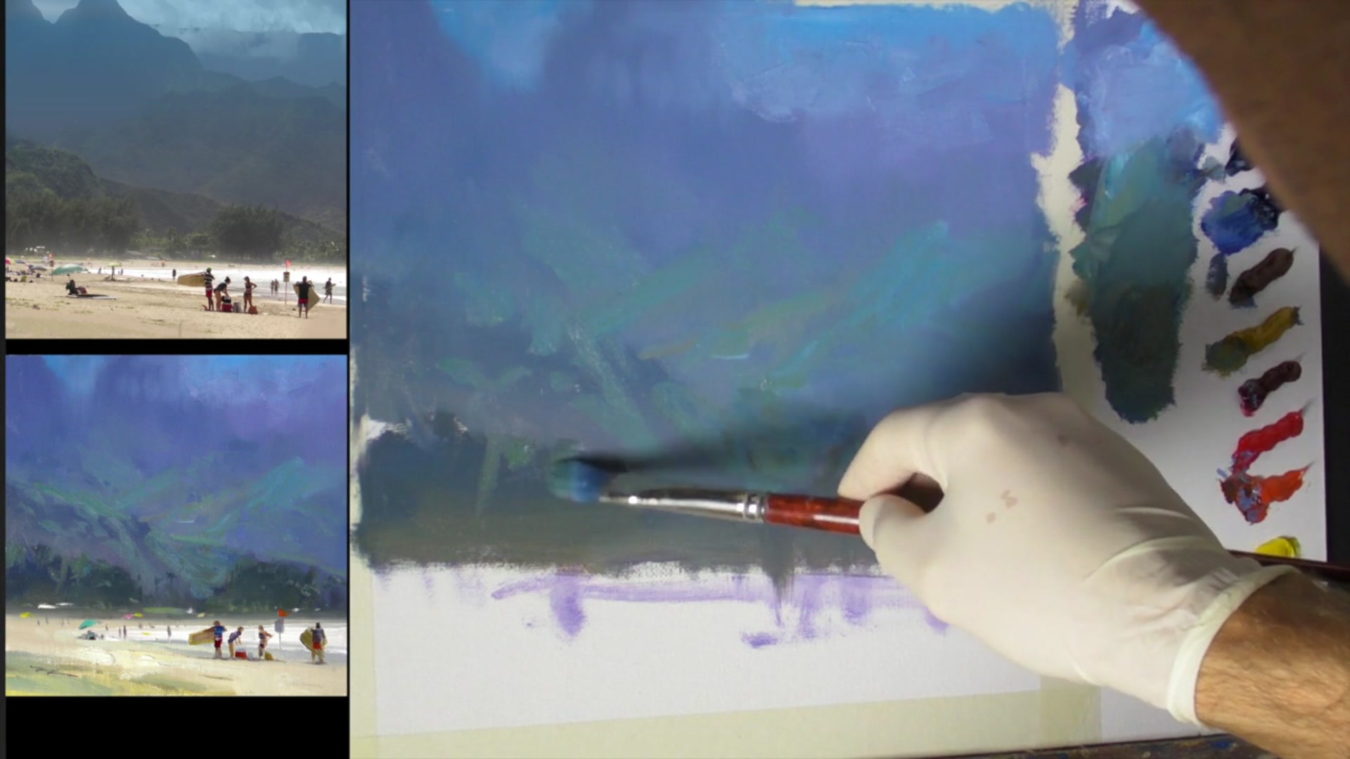 Step 9 — Detailing Trees and Background (video frame from the lesson)
