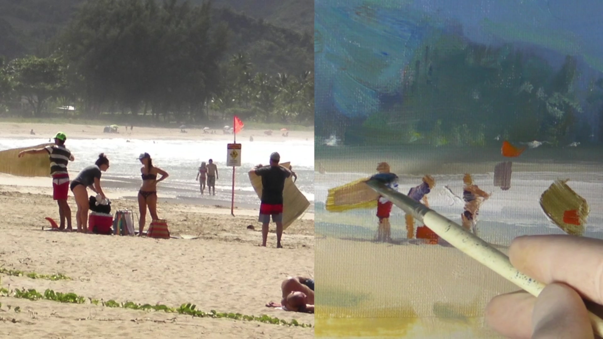 Step 15 — Adding Foreground Texture (video frame from the lesson)