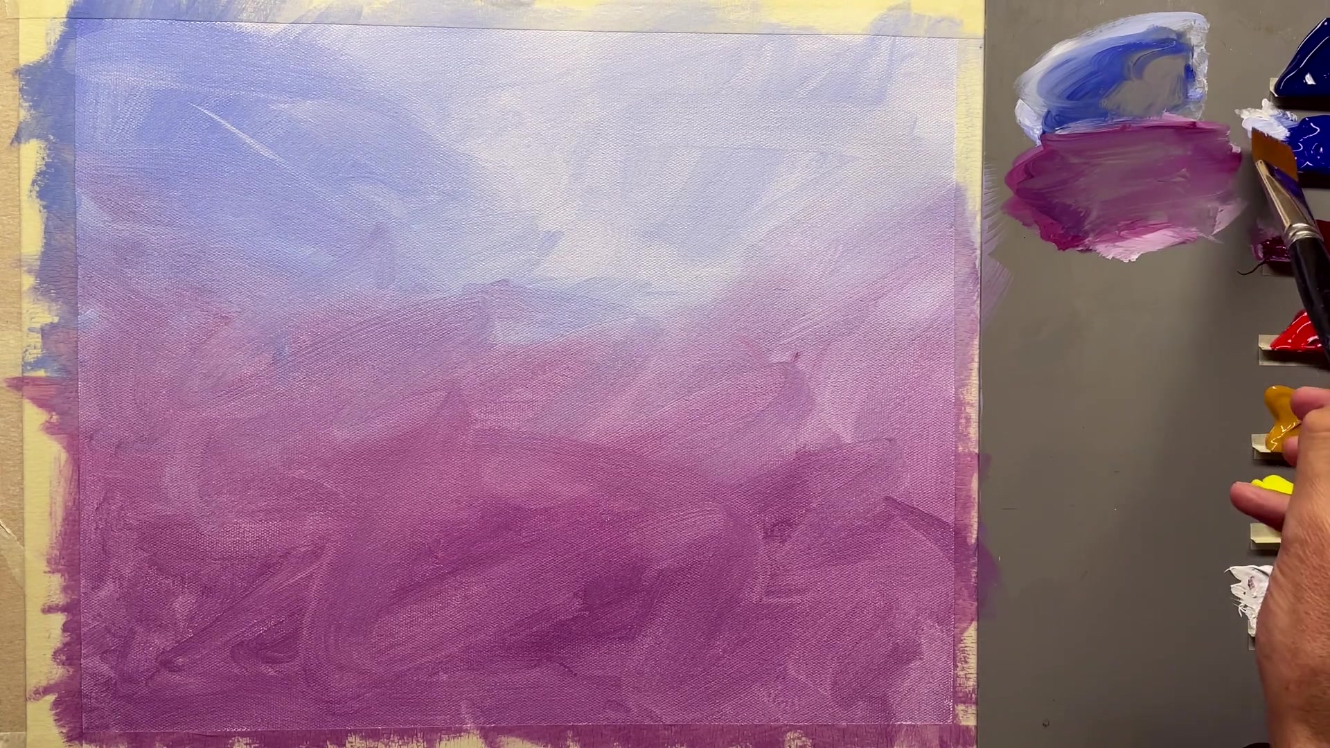 Step 6 — Sketching the composition (video frame from the lesson)